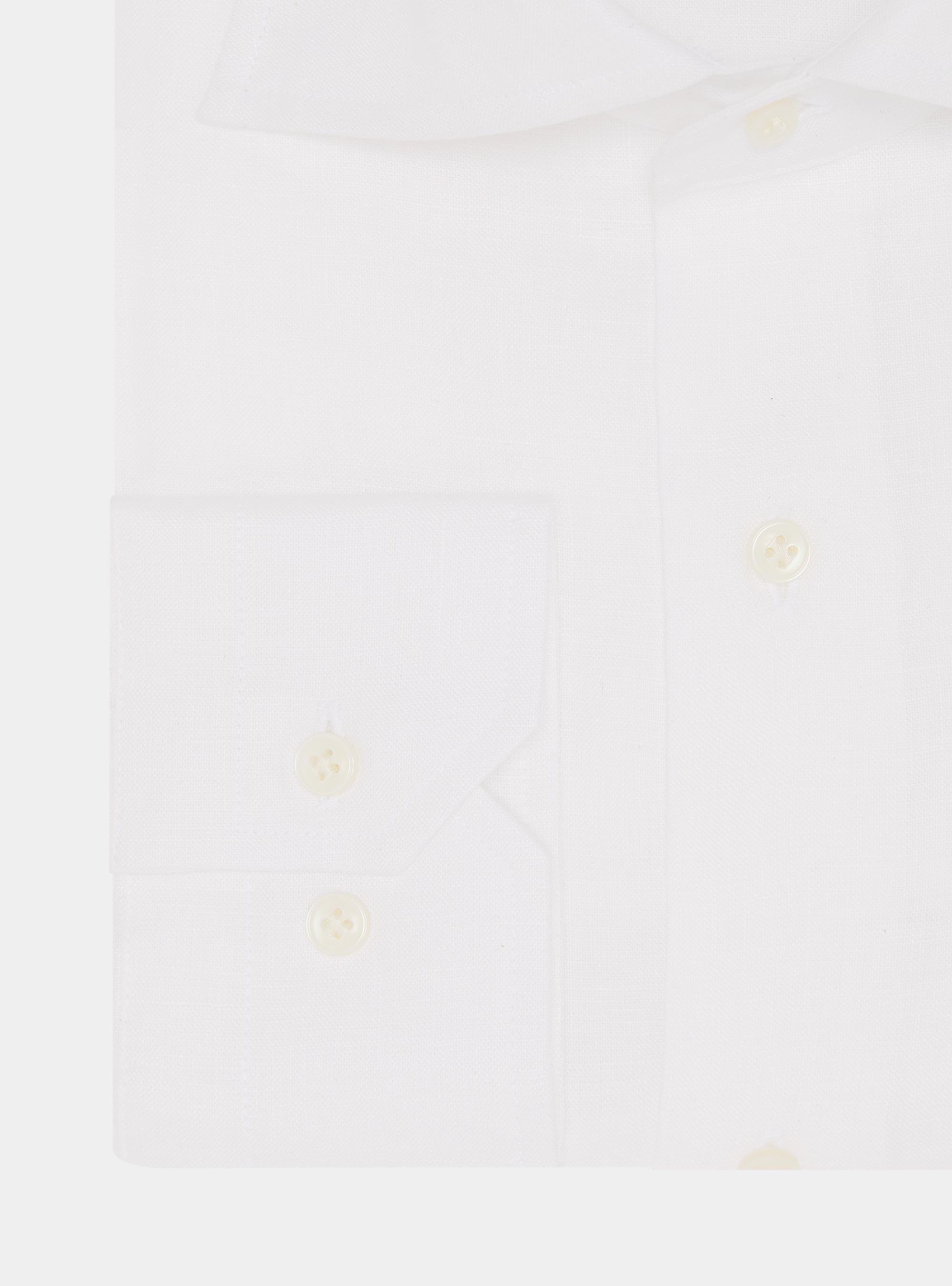 Camicia collo italiano in puro lino, BIANCO