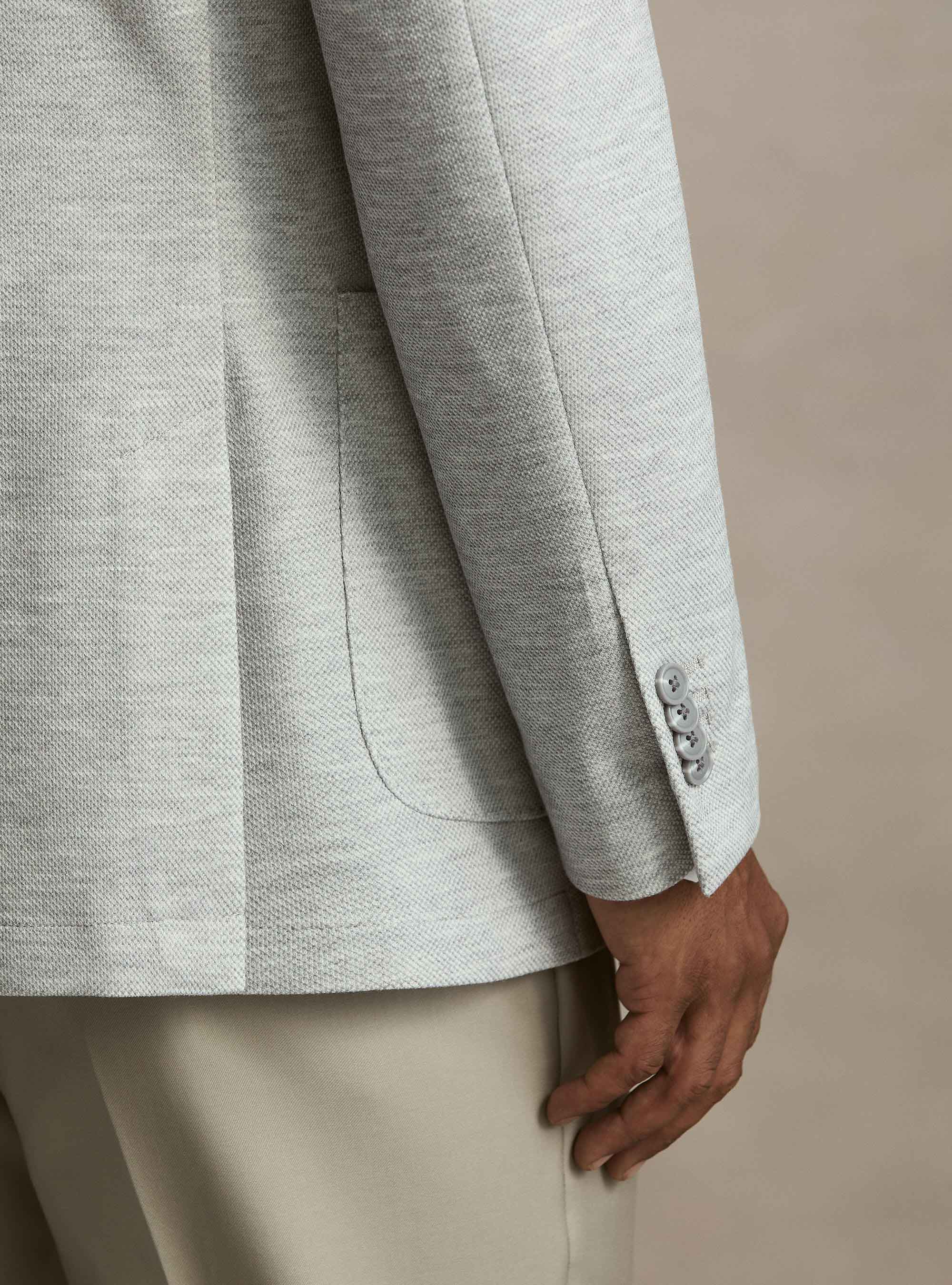 Single-breasted single jersey blazer, GRIGIO MELANGE 0151C
