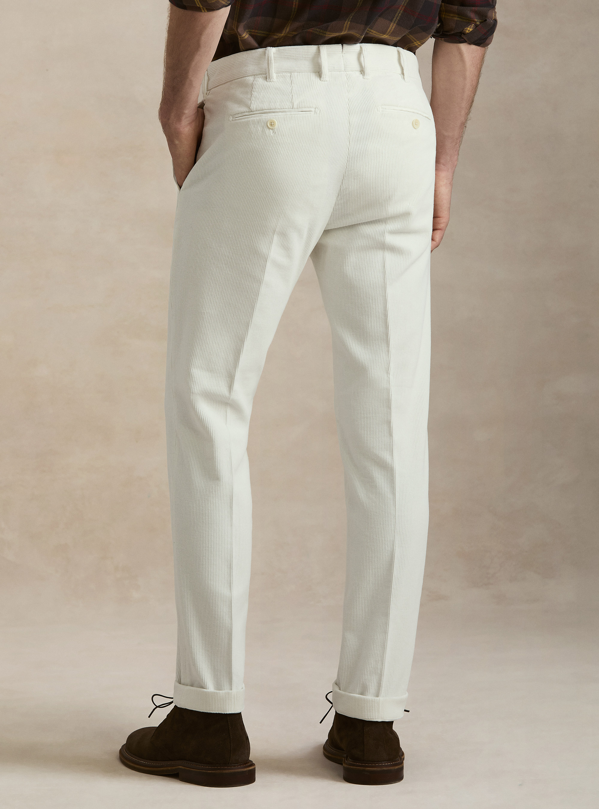 Pantaloni in velluto, BIANCO