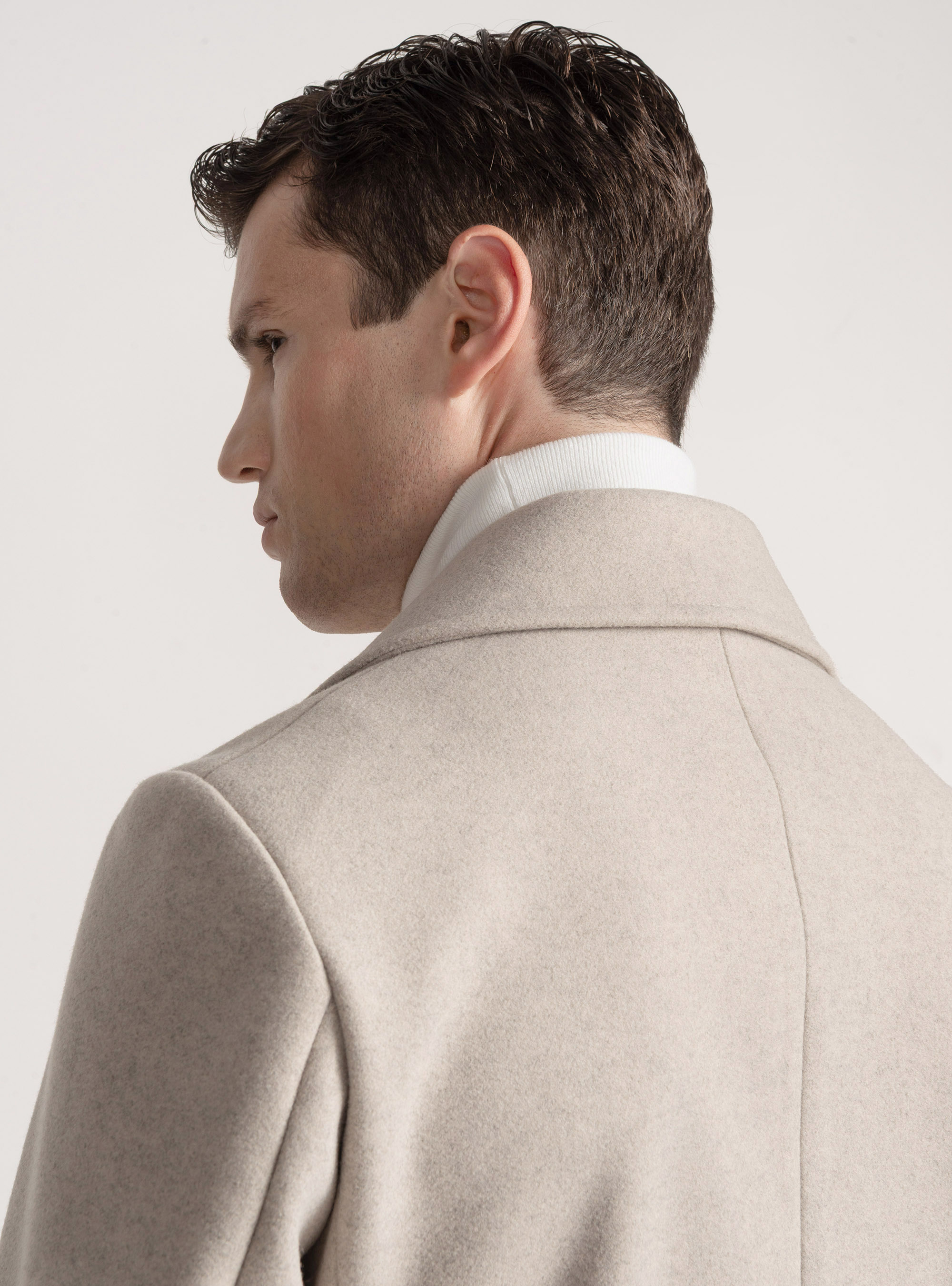 Peacoat de color liso, CRUDO
