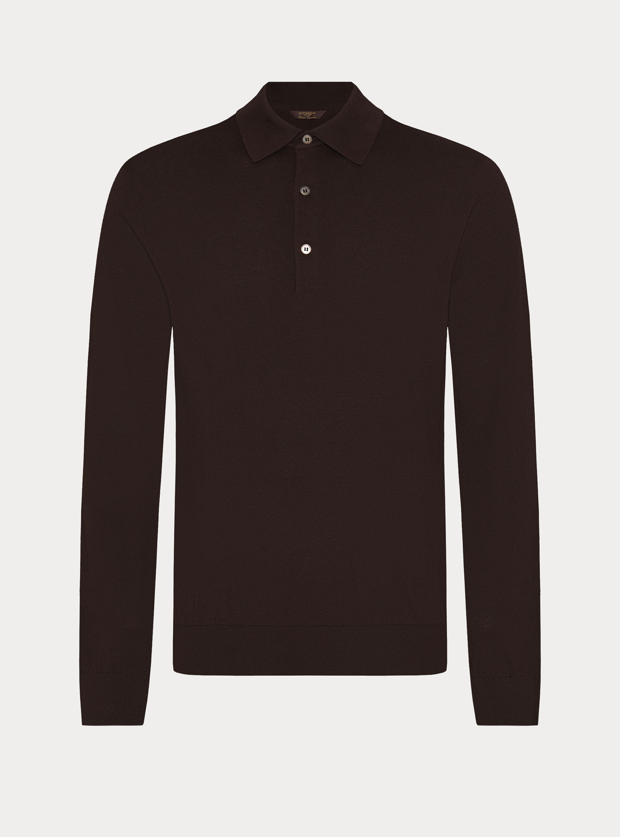Poloshirt aus Baumwoll-Kaschmir-Mischung, MARRONE 0507C