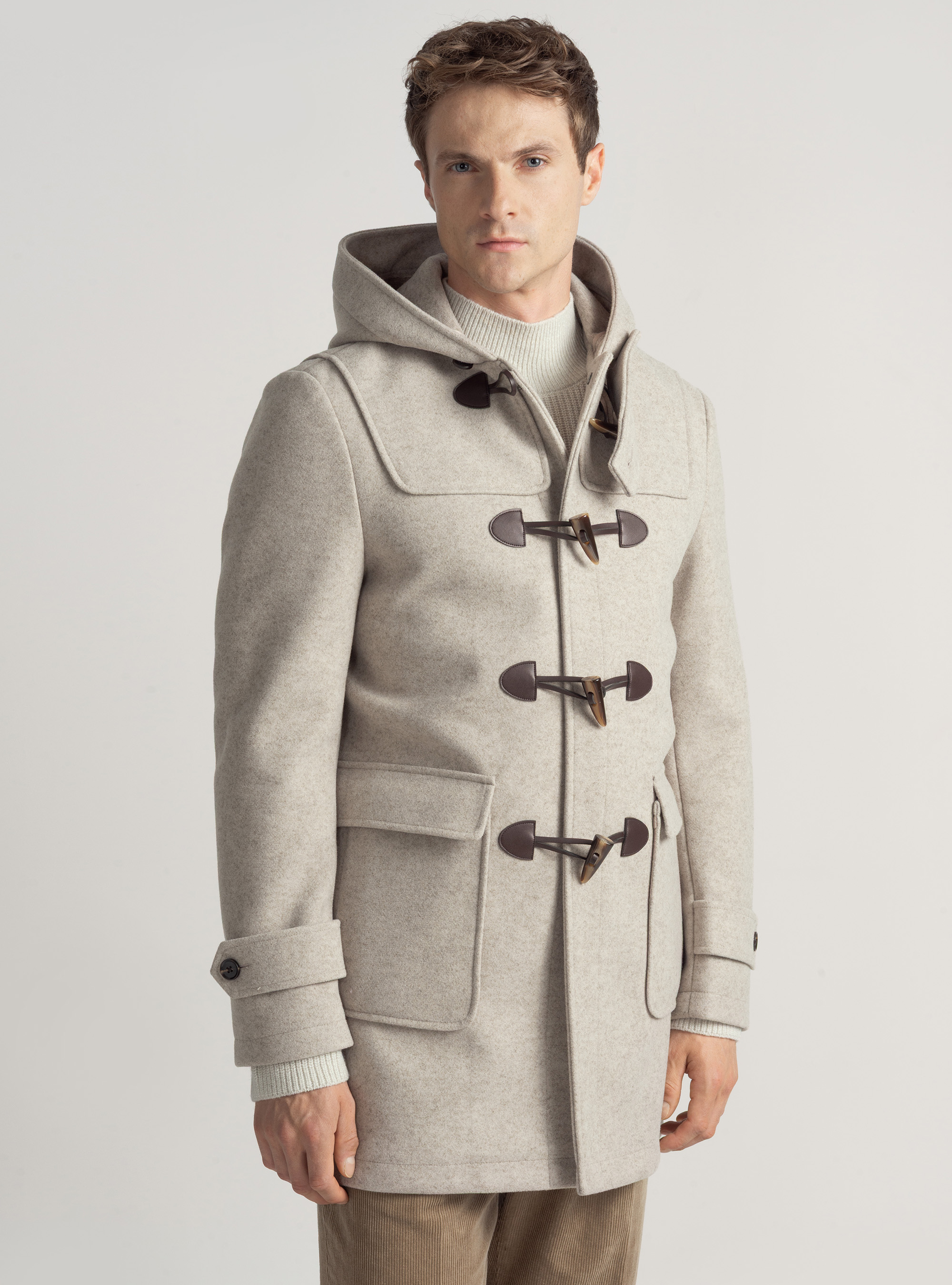 Basic wool-blend Montgomery, ECRU