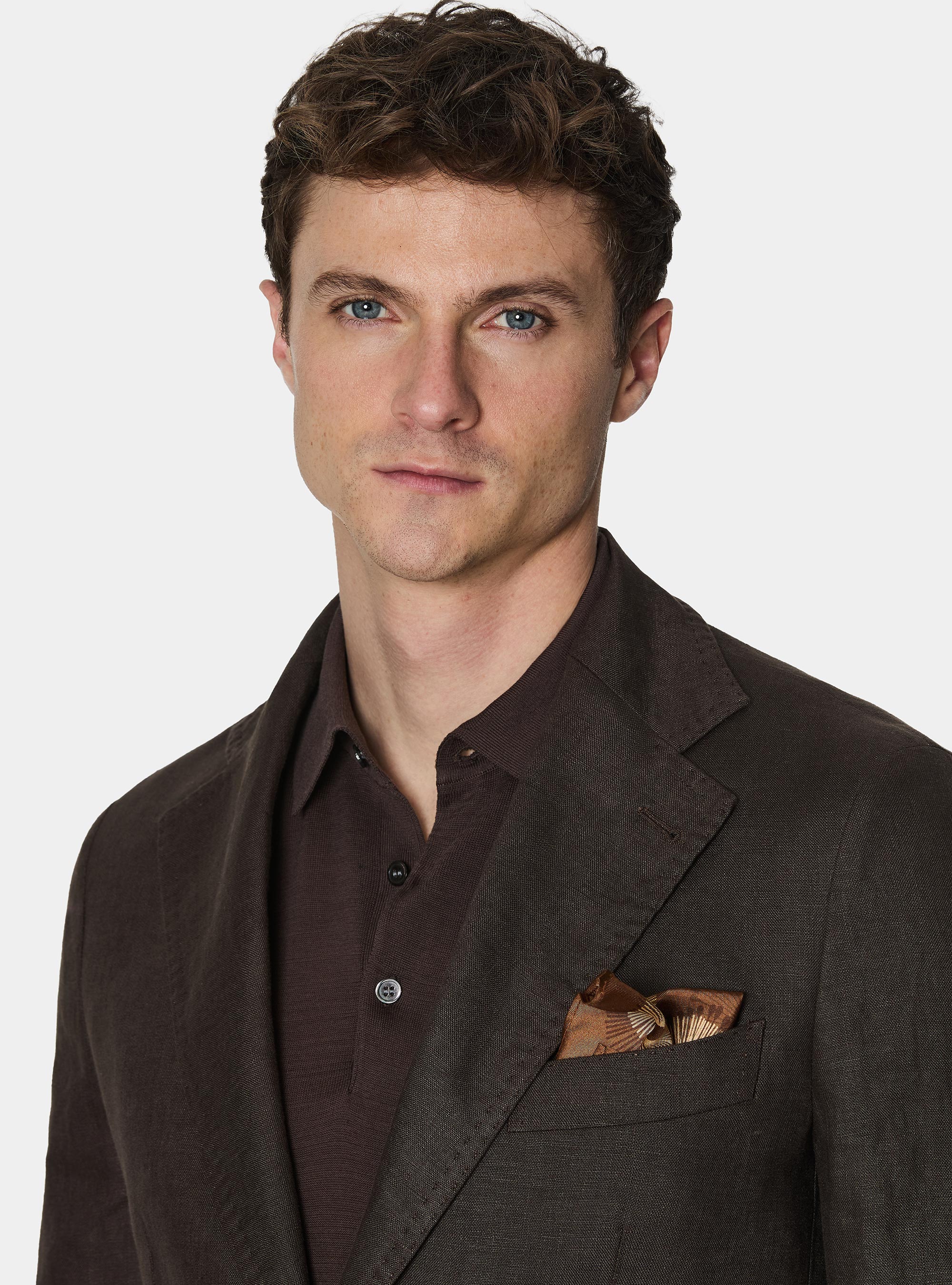 Veste de costume en pur lin, MARRON