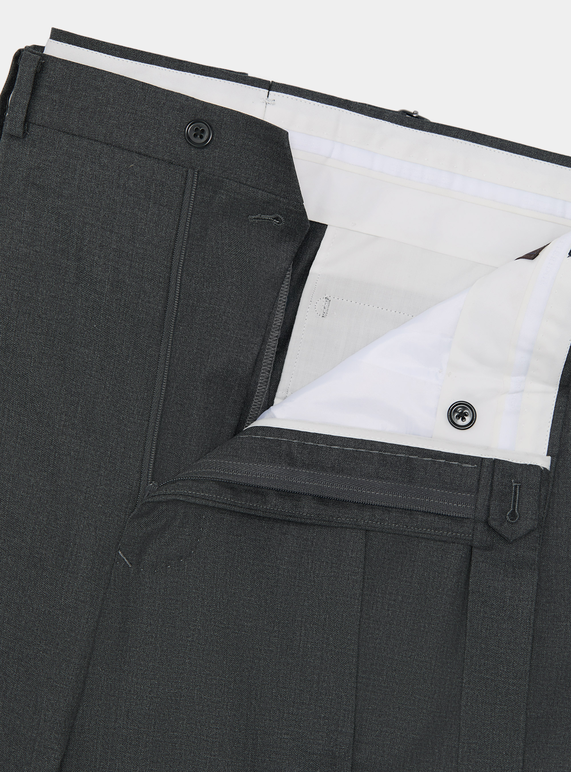 Vitale Barberis Canonico wool pleat trousers, ASPHALT GREY