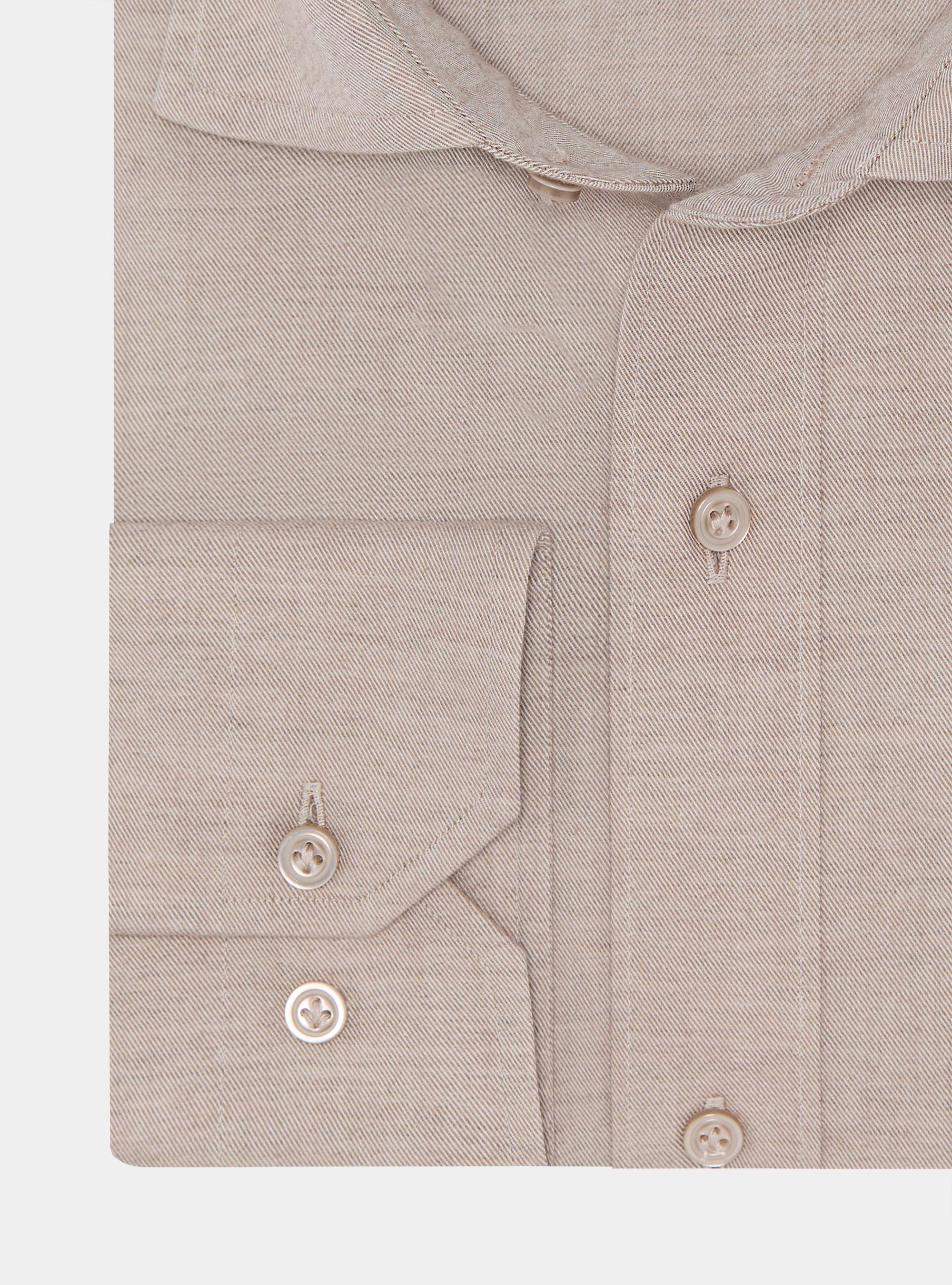 Camicia in flanella di cotone e lana, SABBIA