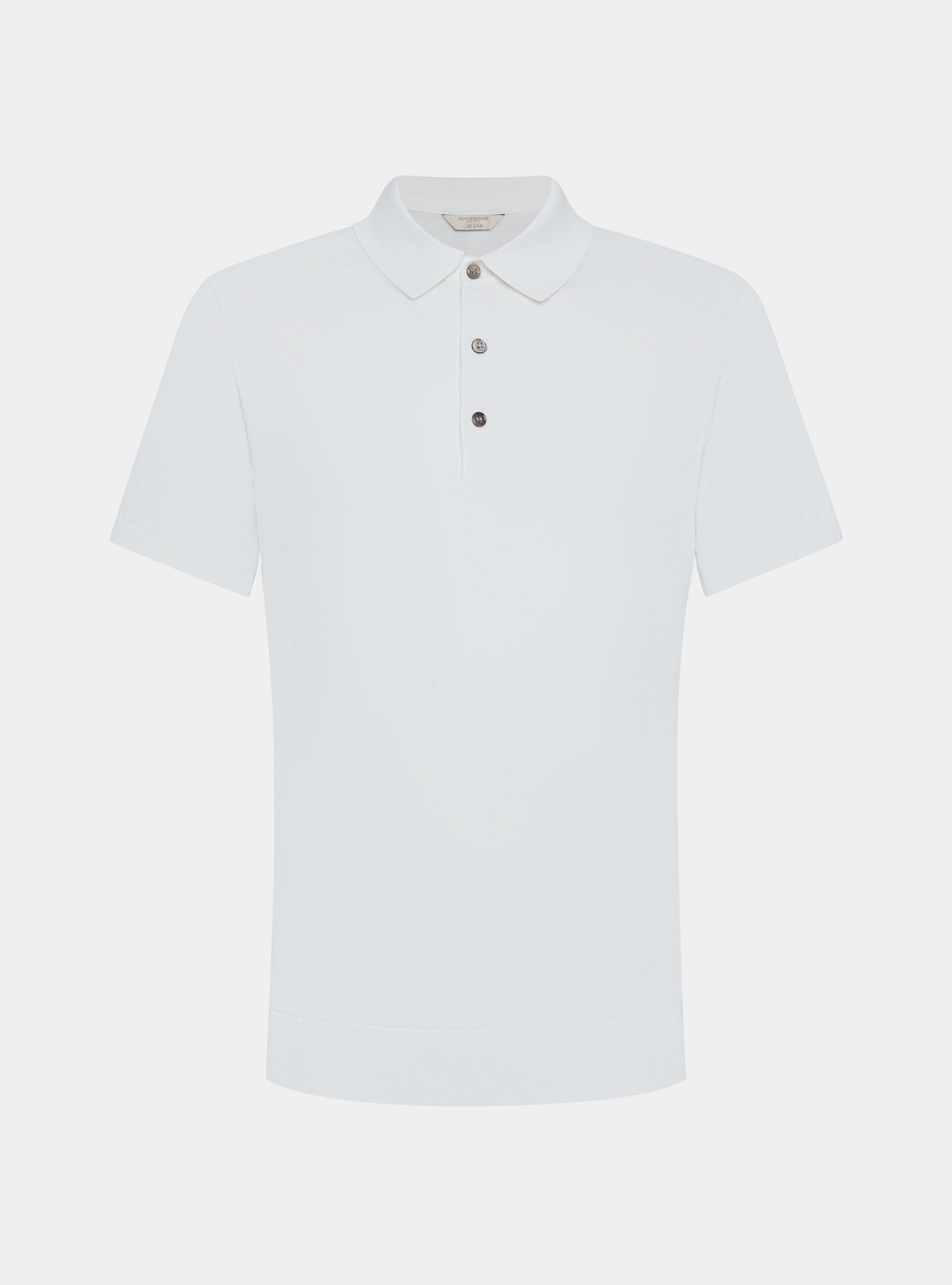 Polo en coton et soie, BLANC