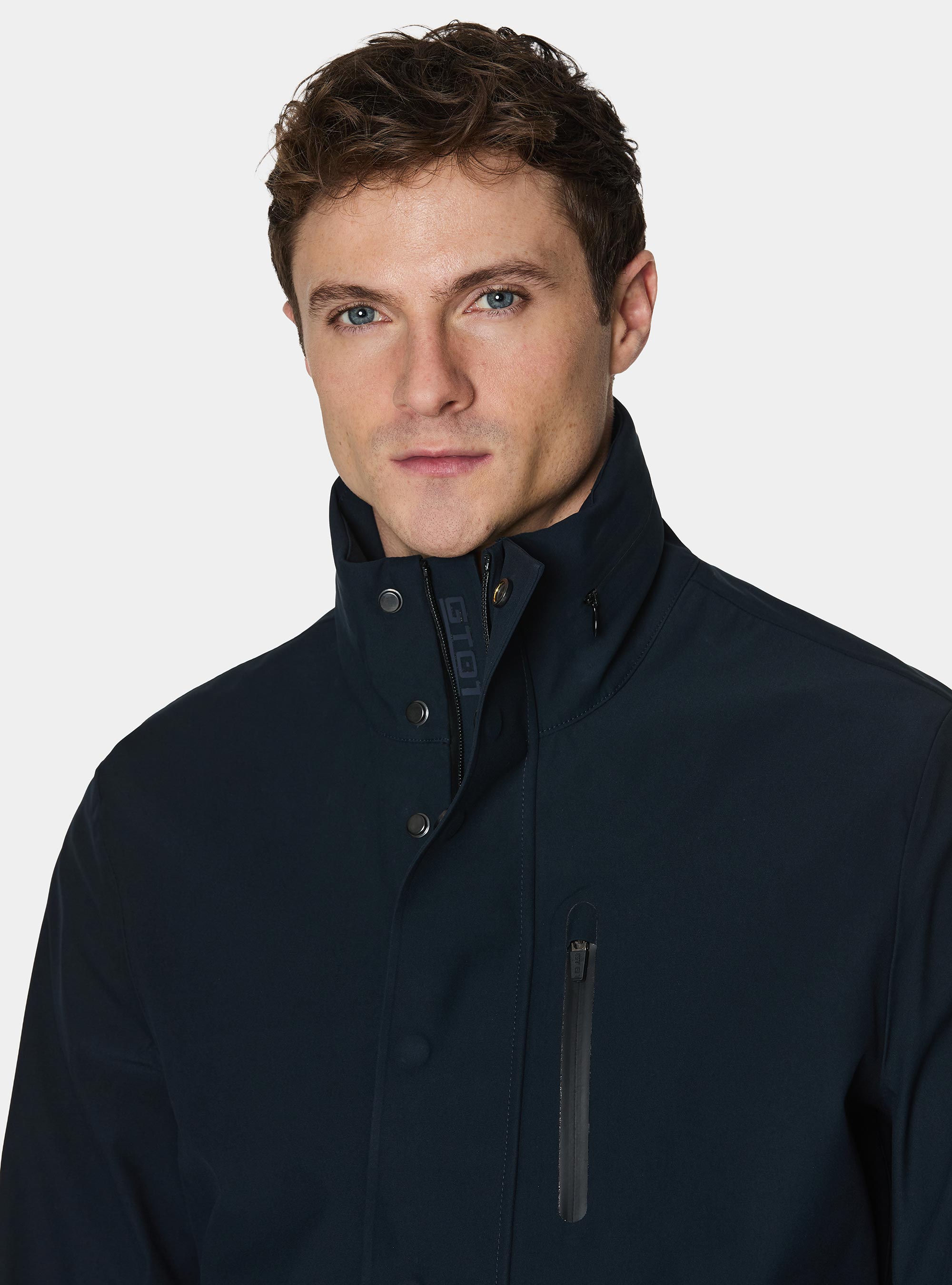 Blouson long GT01 en tissu technique, BLEU MARINE
