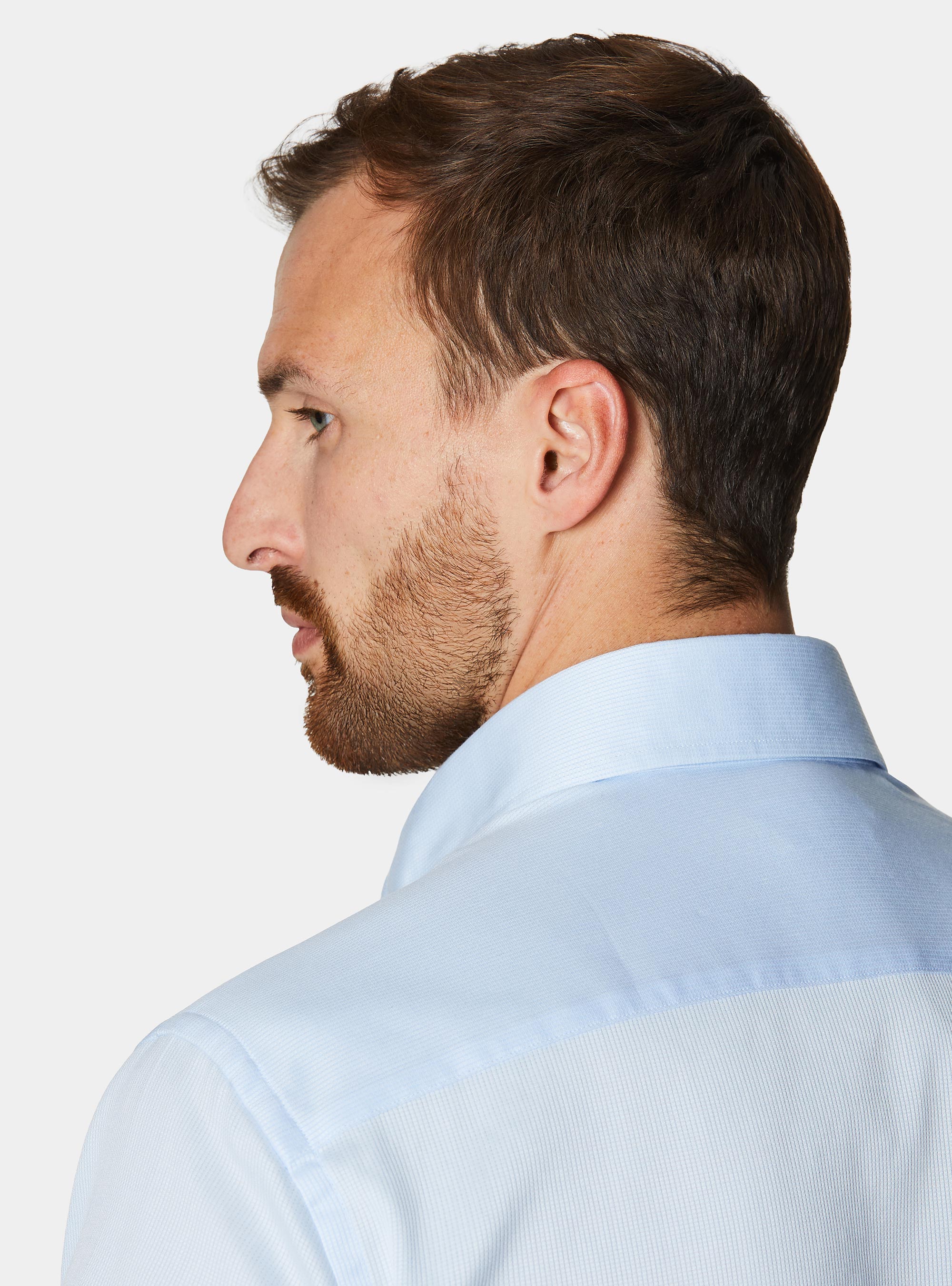 Textured cotton shirt, LIGHT BLUE