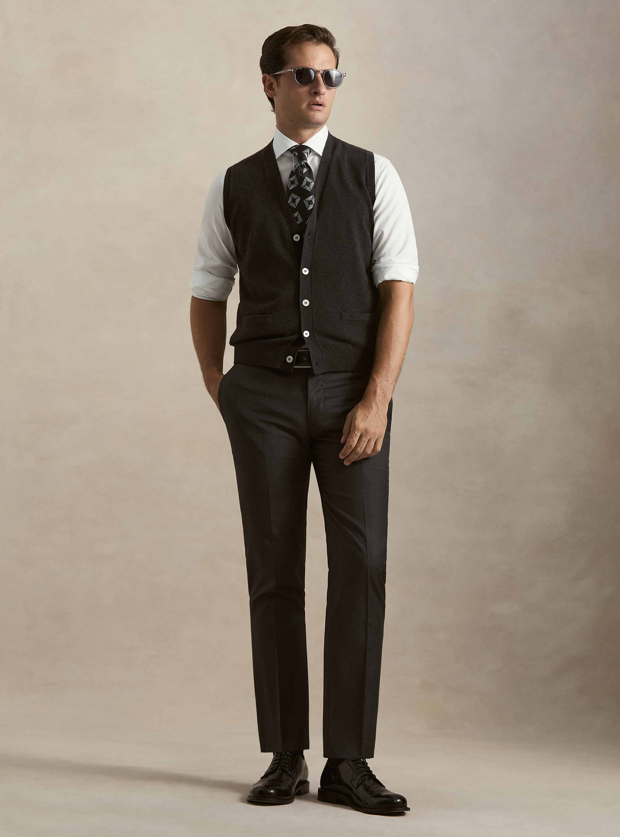Pantalones de traje de pura lana de Vitale Barberis Canonico, GRIS MARENGO