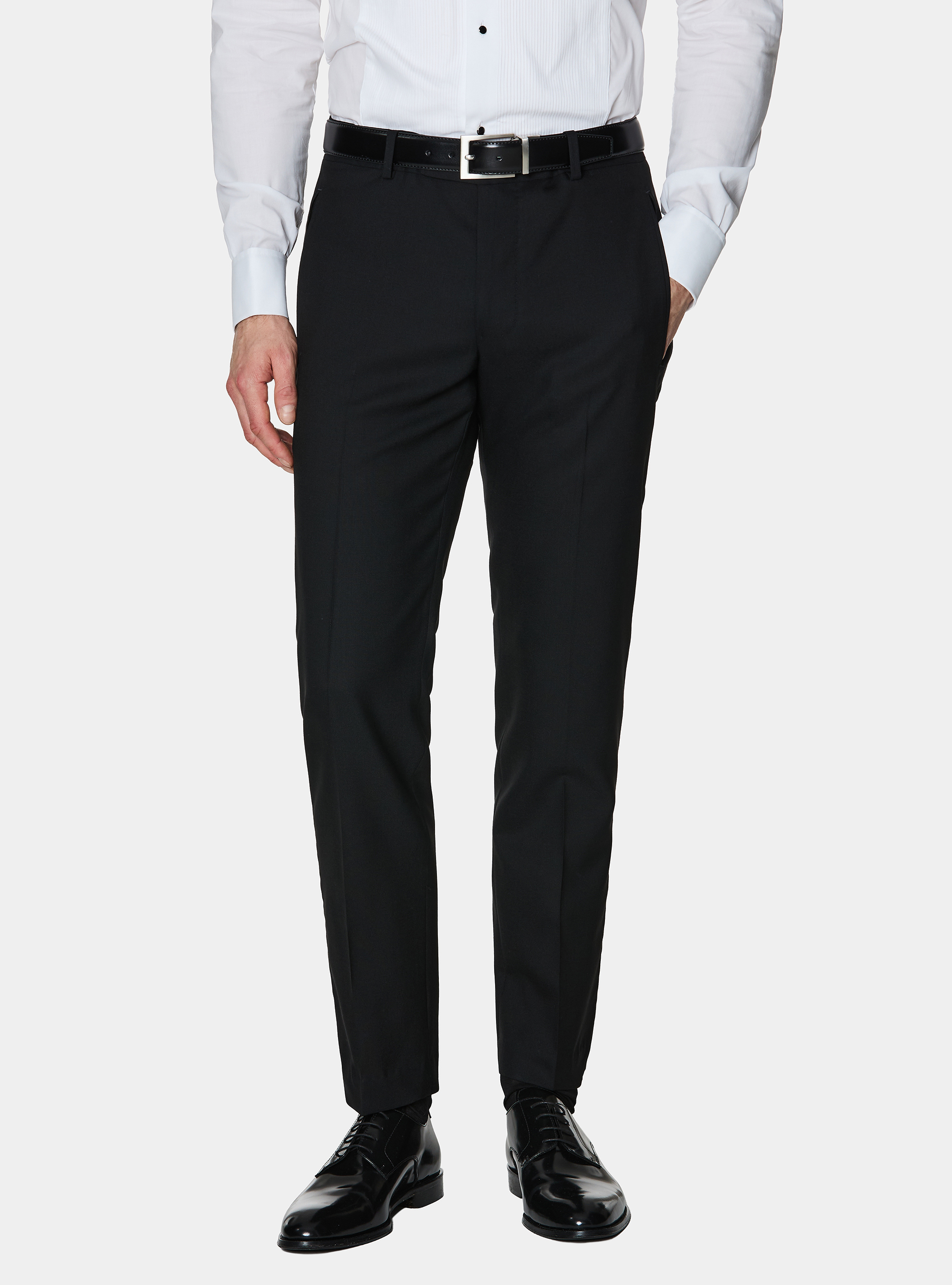 Vitale Barberis Canonico wool tuxedo trousers, BLACK