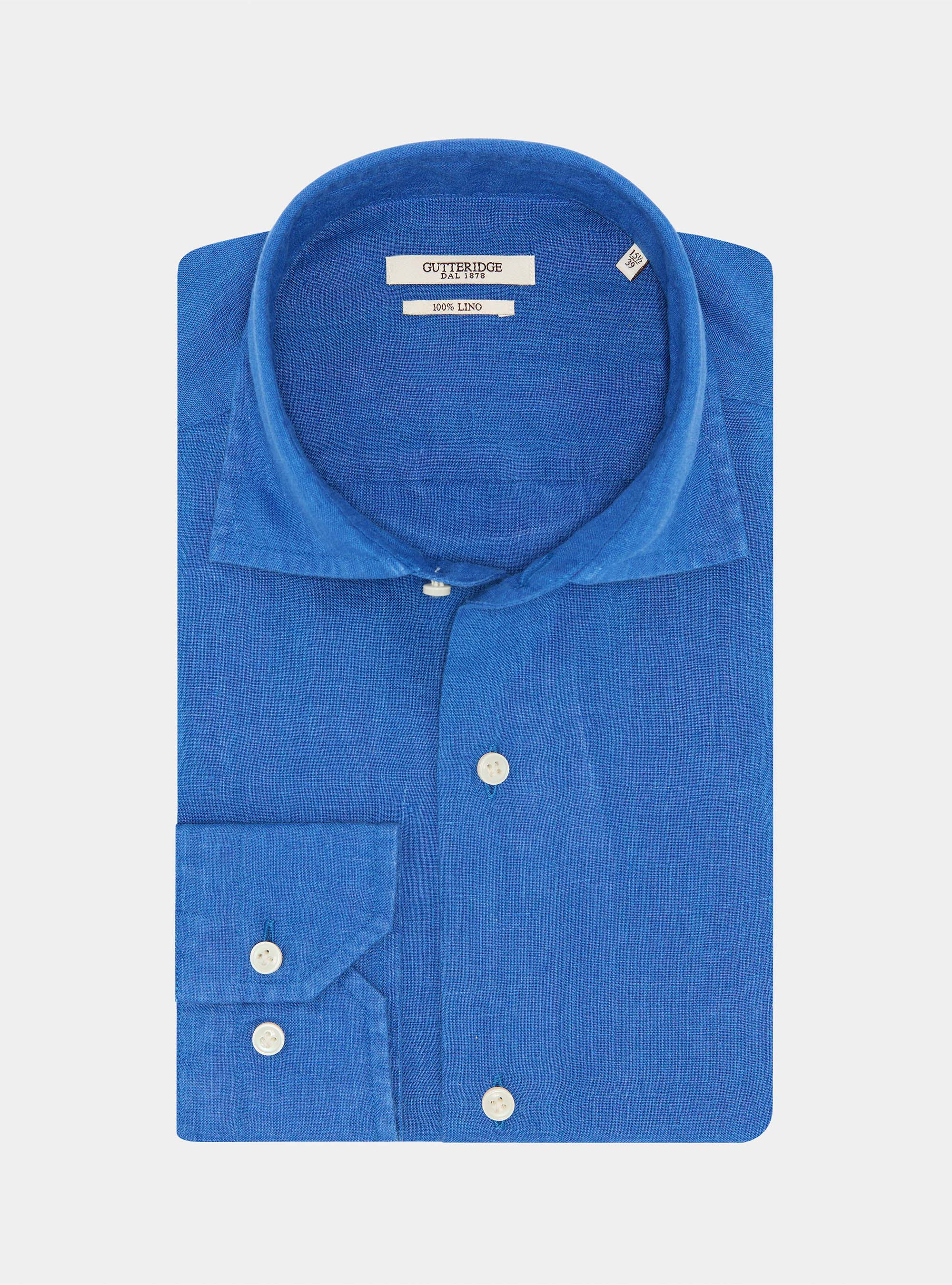 Camicia in puro lino, BLU