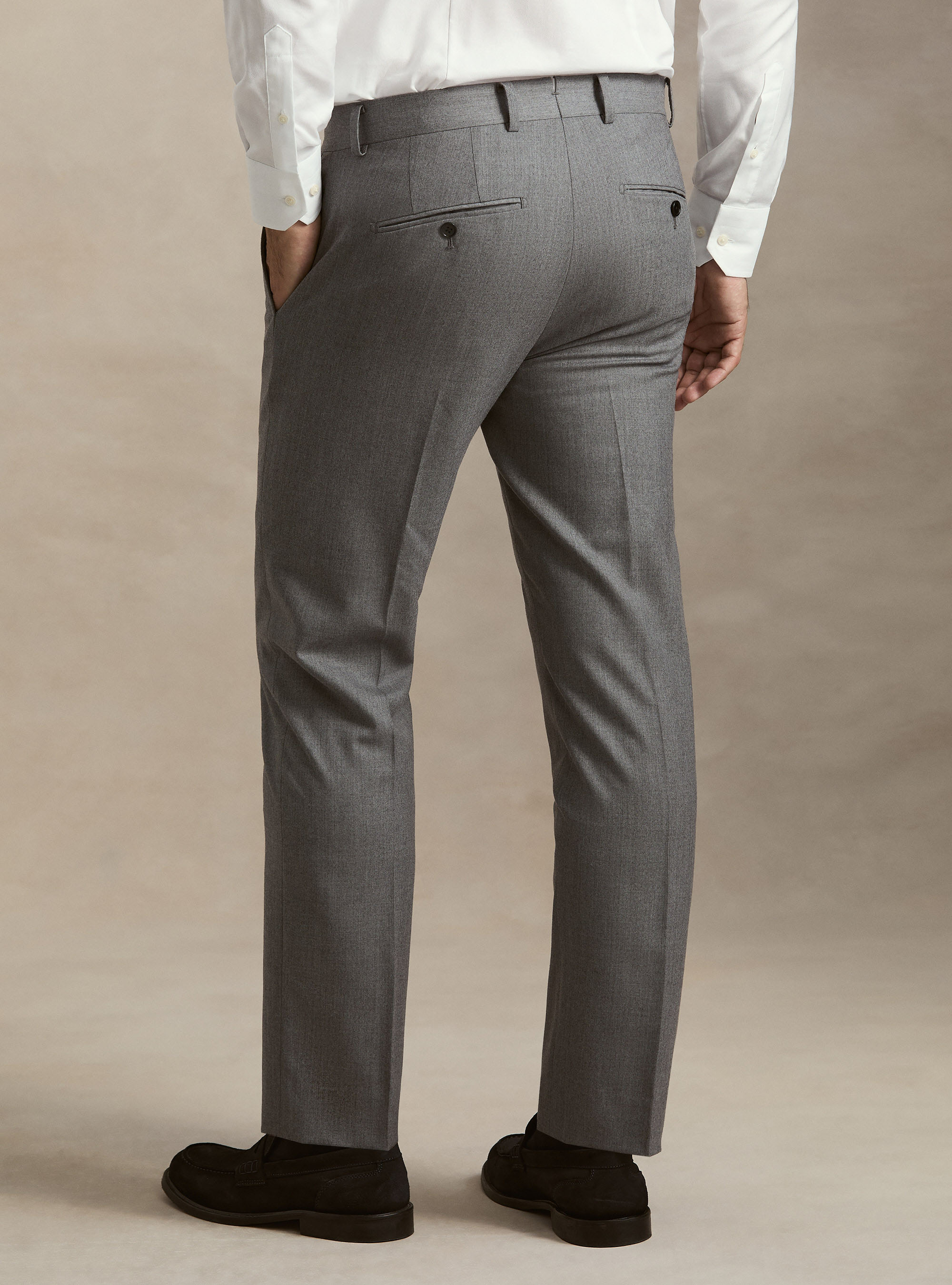 Flannel suit trousers, GRIGIO MELANGE 0151C