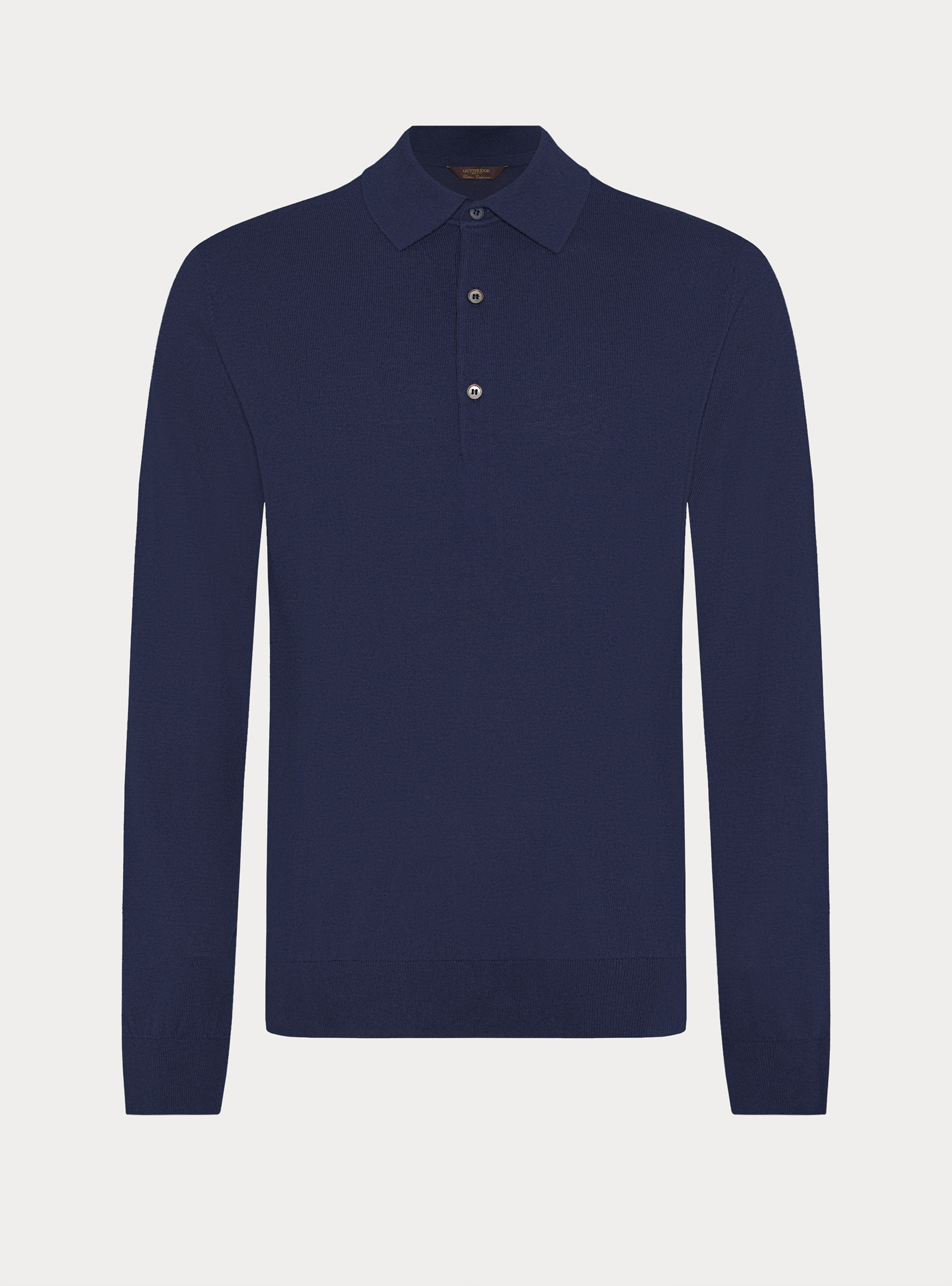 Polo in maglia di cotone e cashmere, INCHIOSTRO
