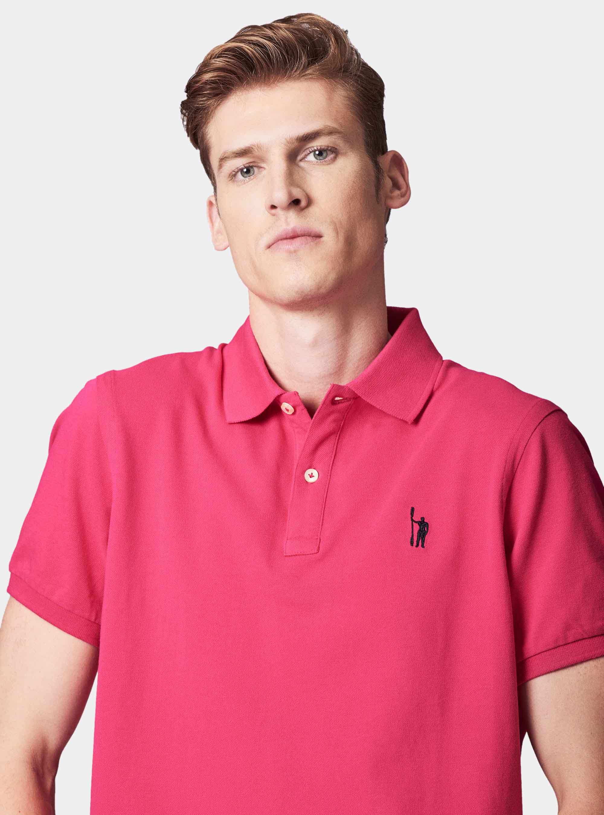 Polo basique en piqu&eacute;, FUSHIA