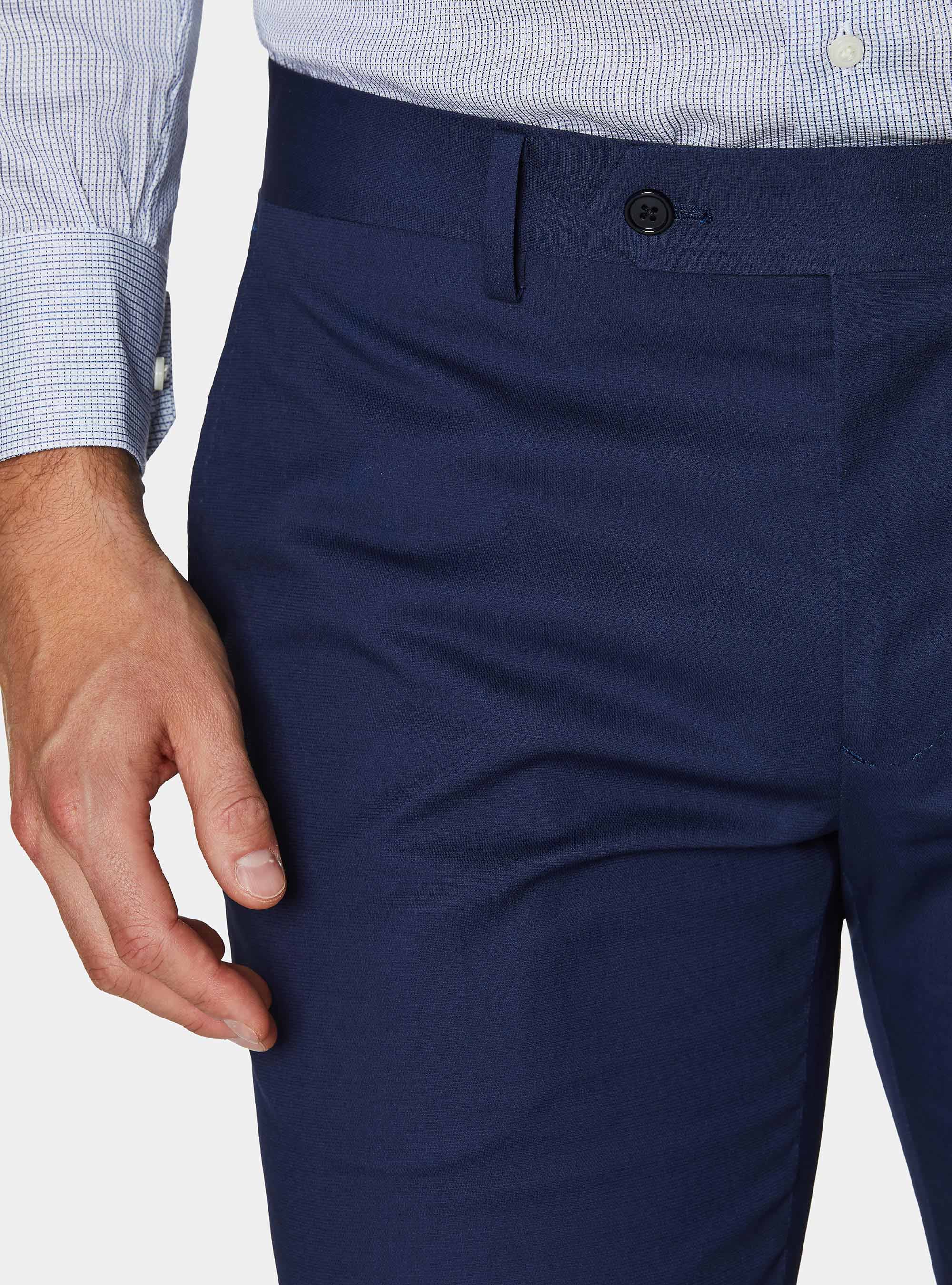 Pantaloni abito in cotone, BLU