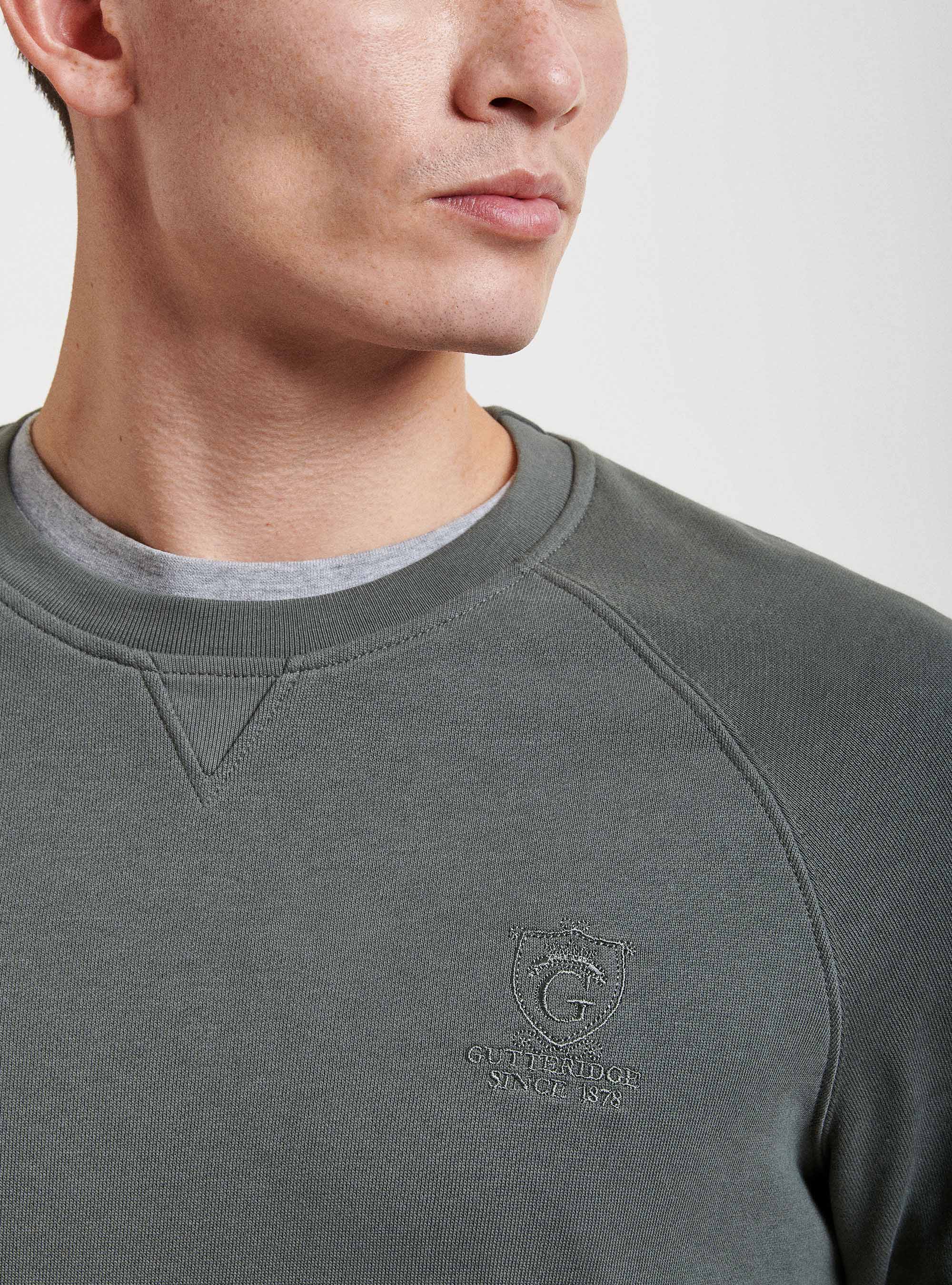 Solid-colour sweatshirt, SALVIA 0602C