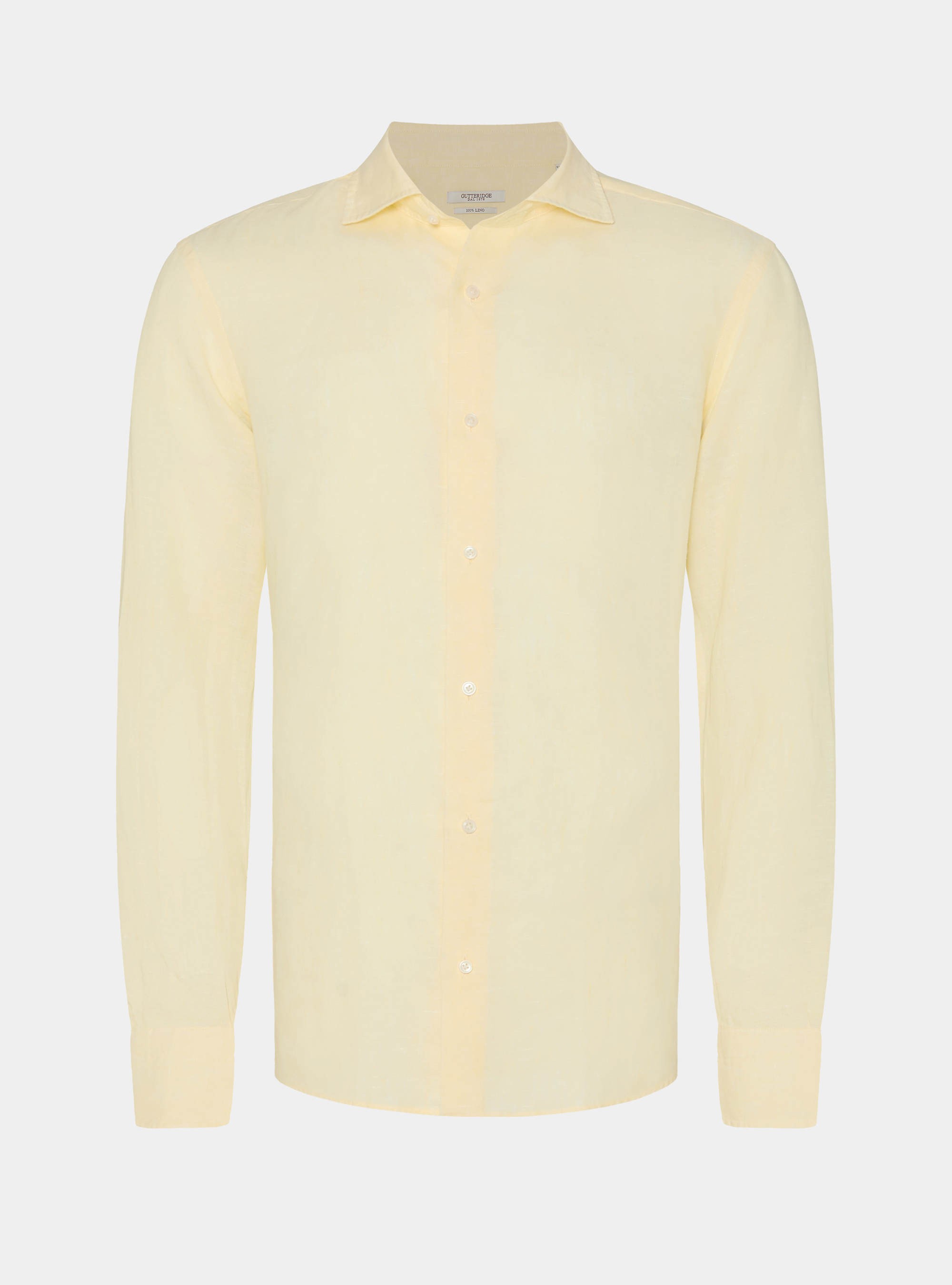 Camisa de lino puro, GIALLO CHIARO 0784C