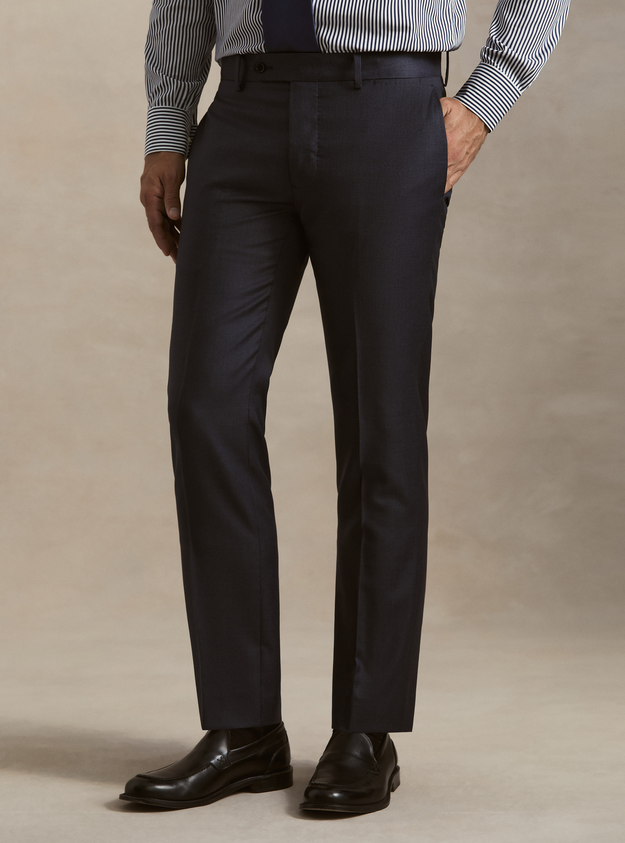 Suit trousers in pure wool by Vitale Barberis Canonico, INK