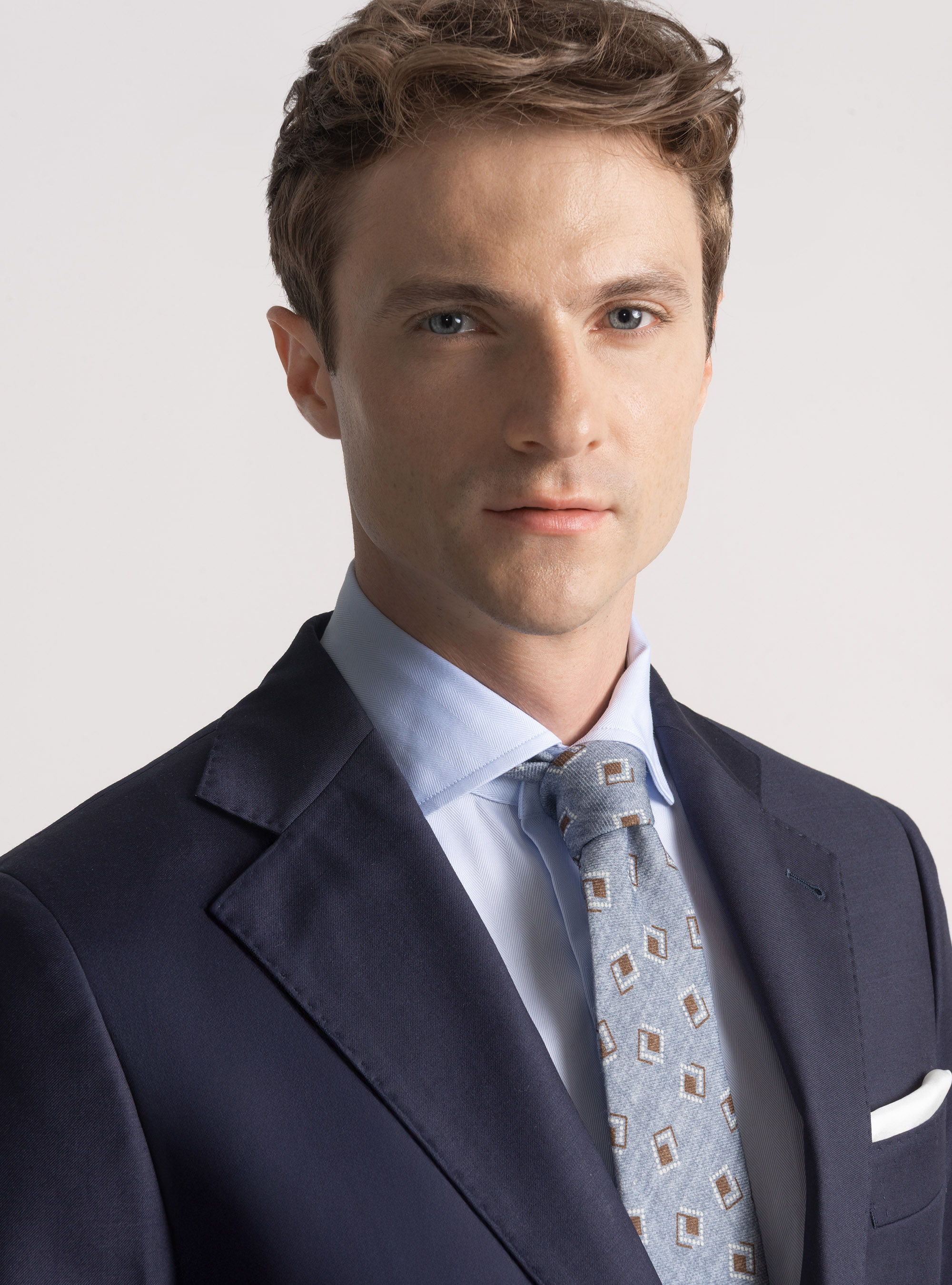 Suit blazer in pure superfine 120's wool, NAVY BLUE