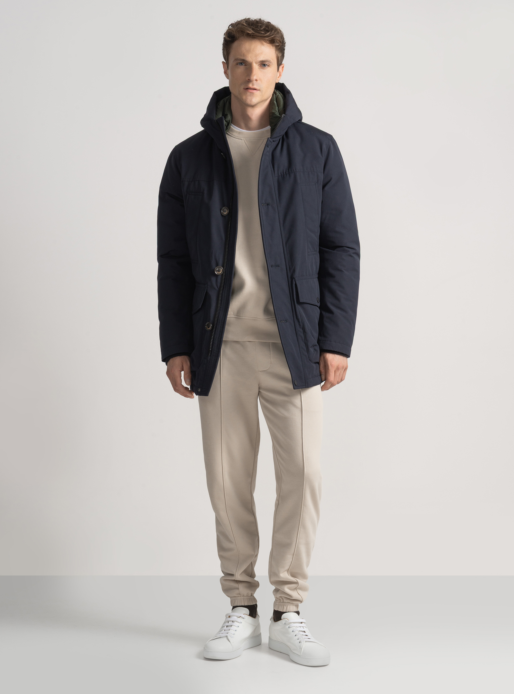 Parka matelass&eacute; &agrave; capuche, BLEU MARINE