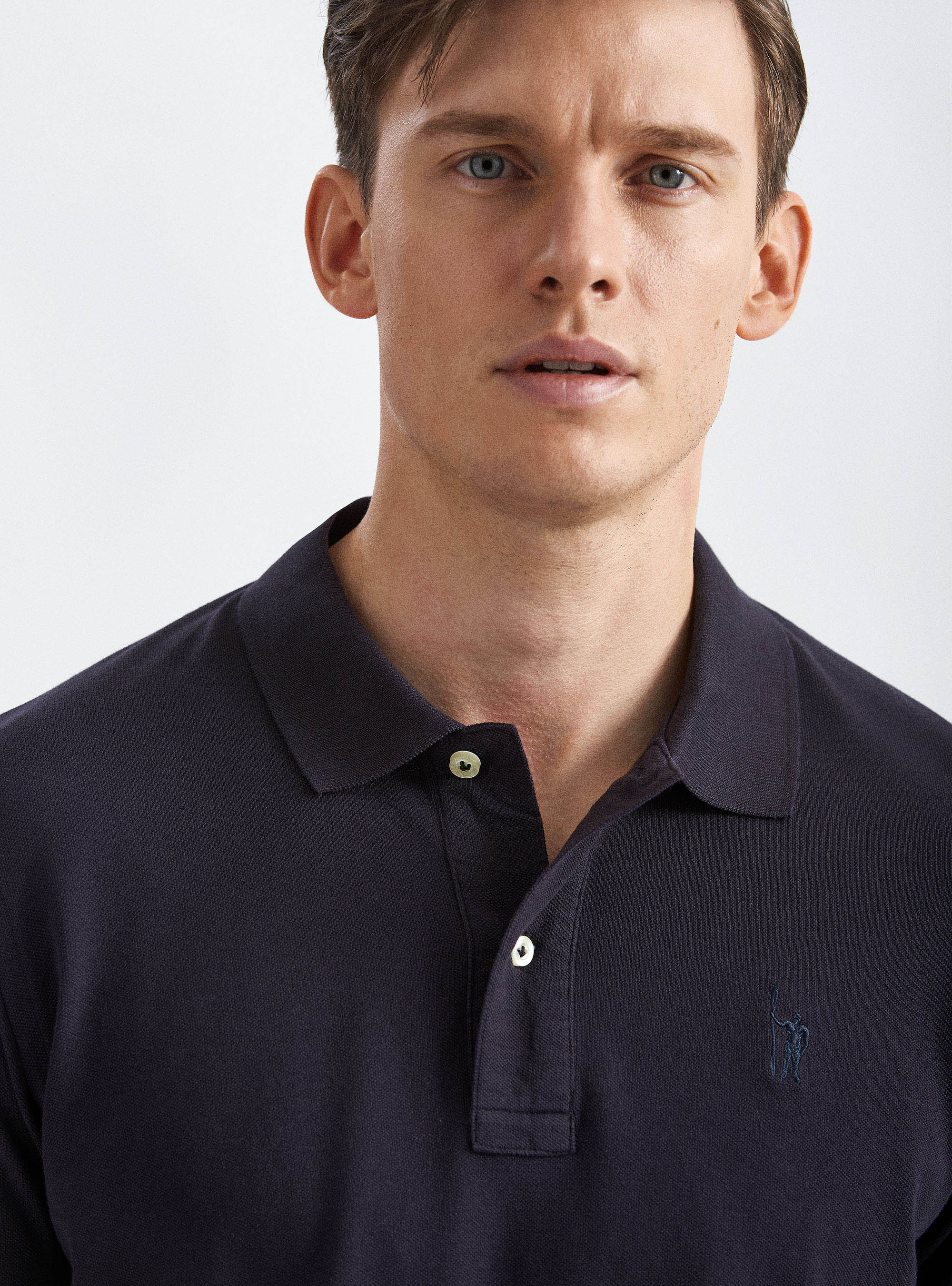Polo classique en piqu&eacute;, BLEU MARINE