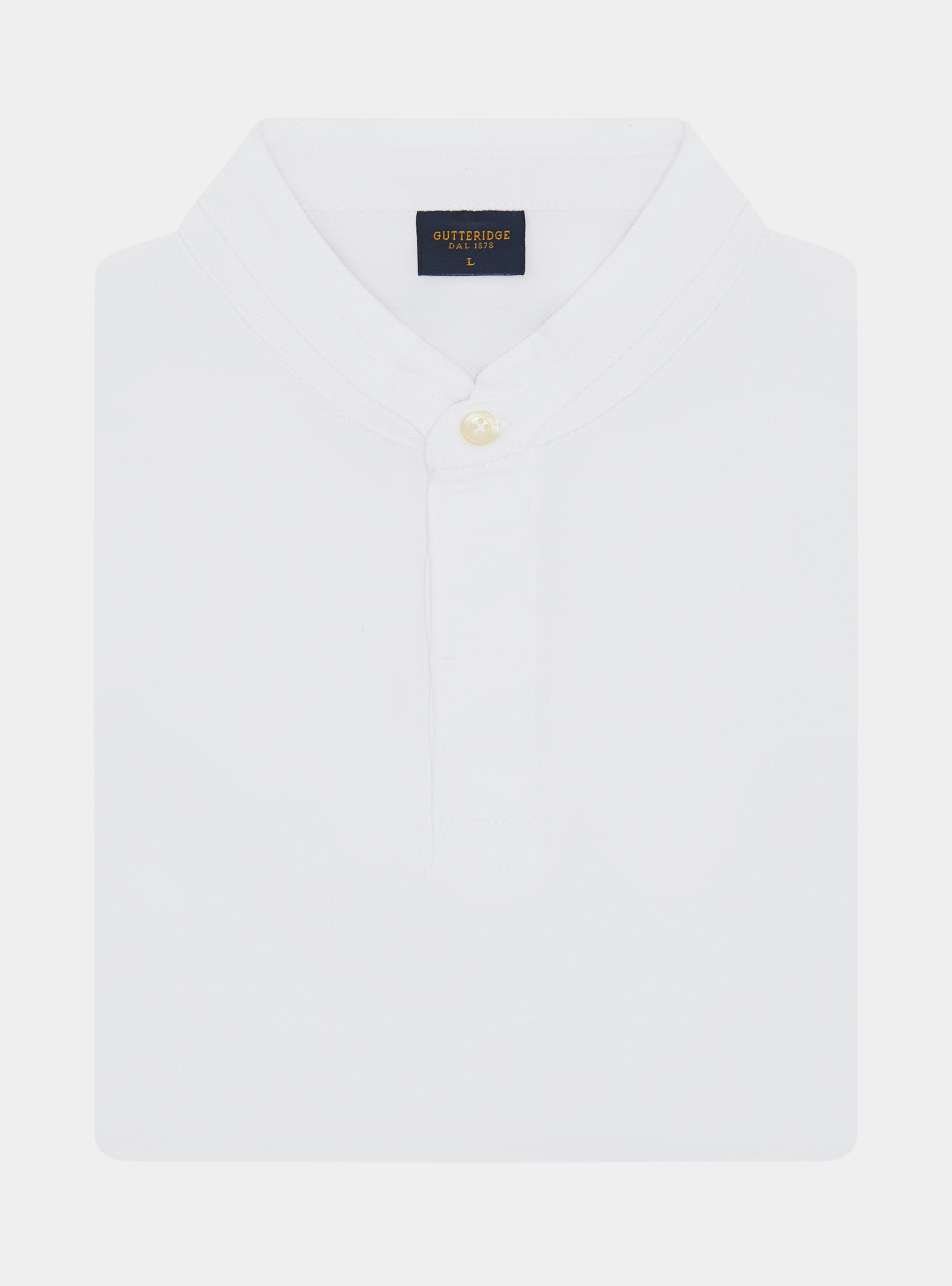 Polo coreana in piquet, BIANCO