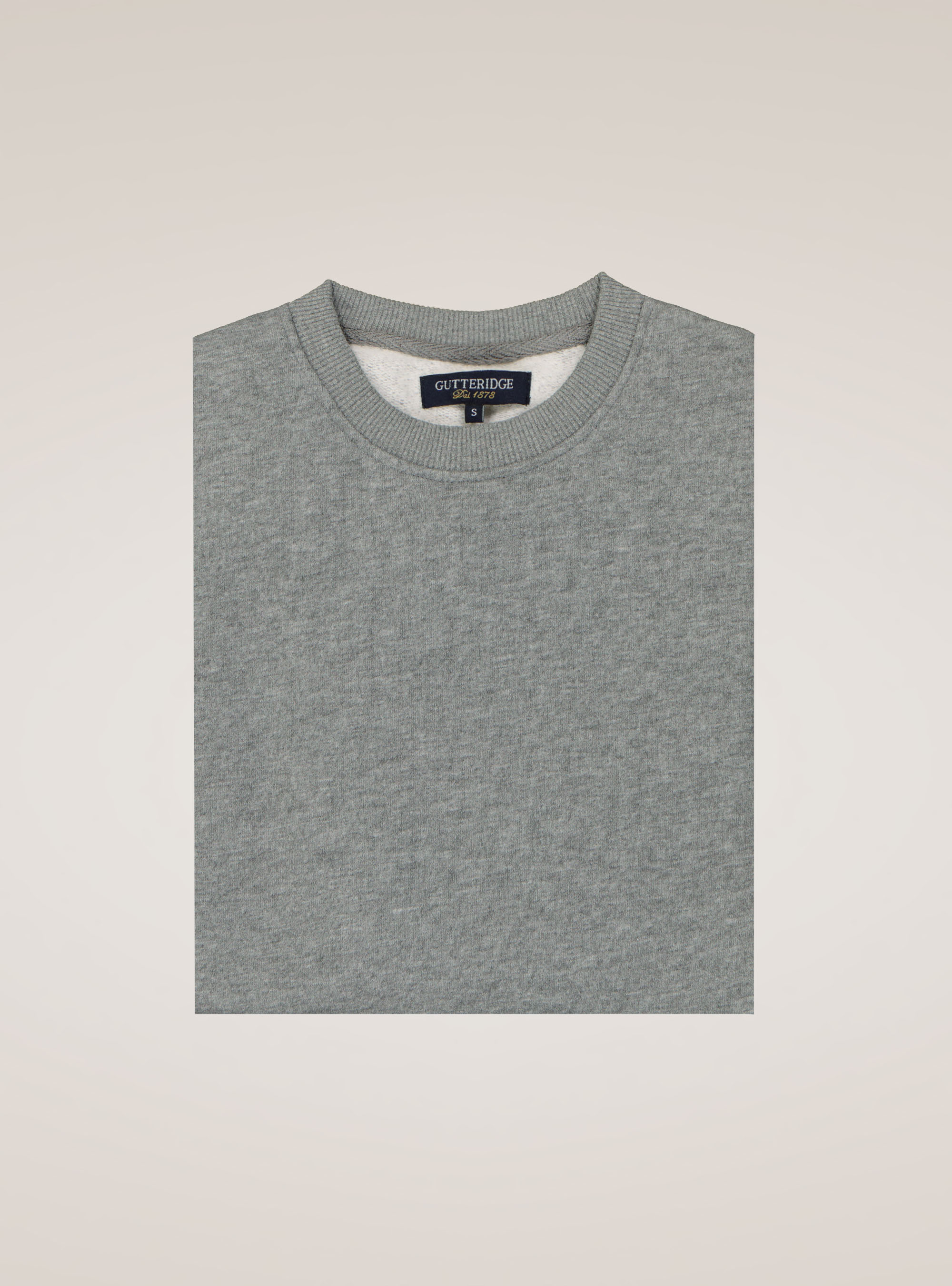 Cotton blend crew neck sweatshirt, GREY