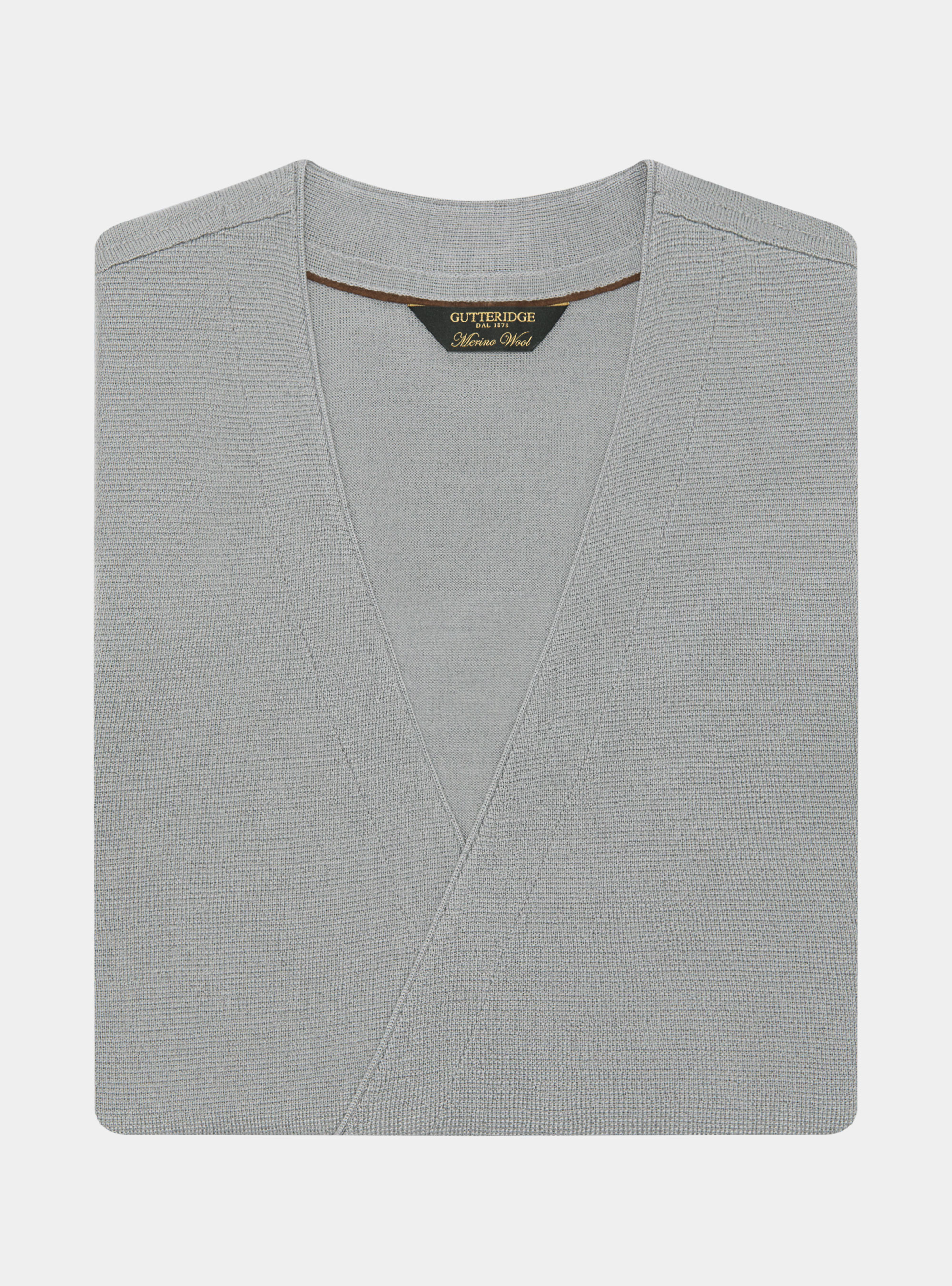 Gilet in maglia doppiopetto in pura lana merino extrafine, GRIGIO CHIARO