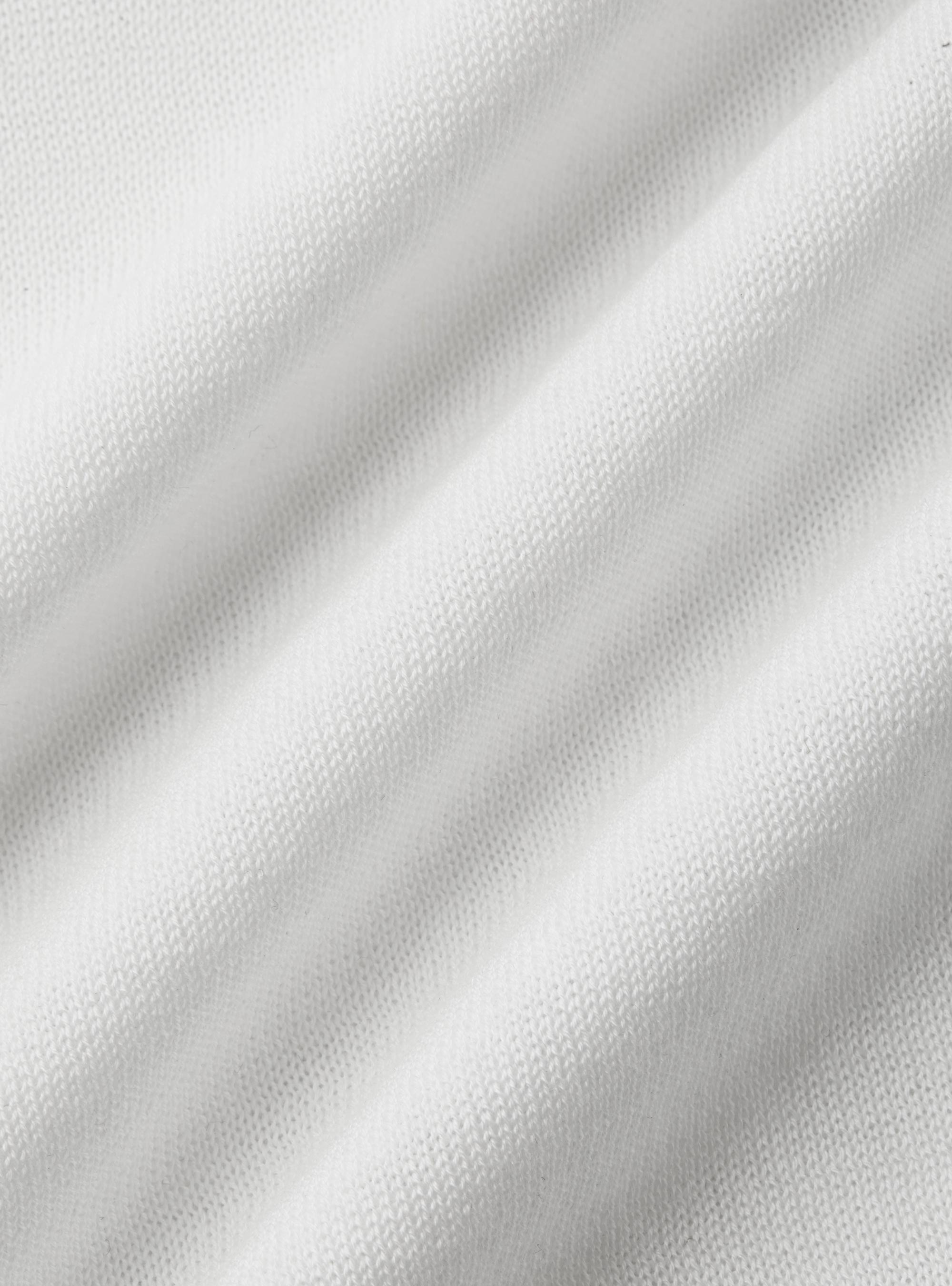 Maglia girocollo in cotone e seta, BIANCO