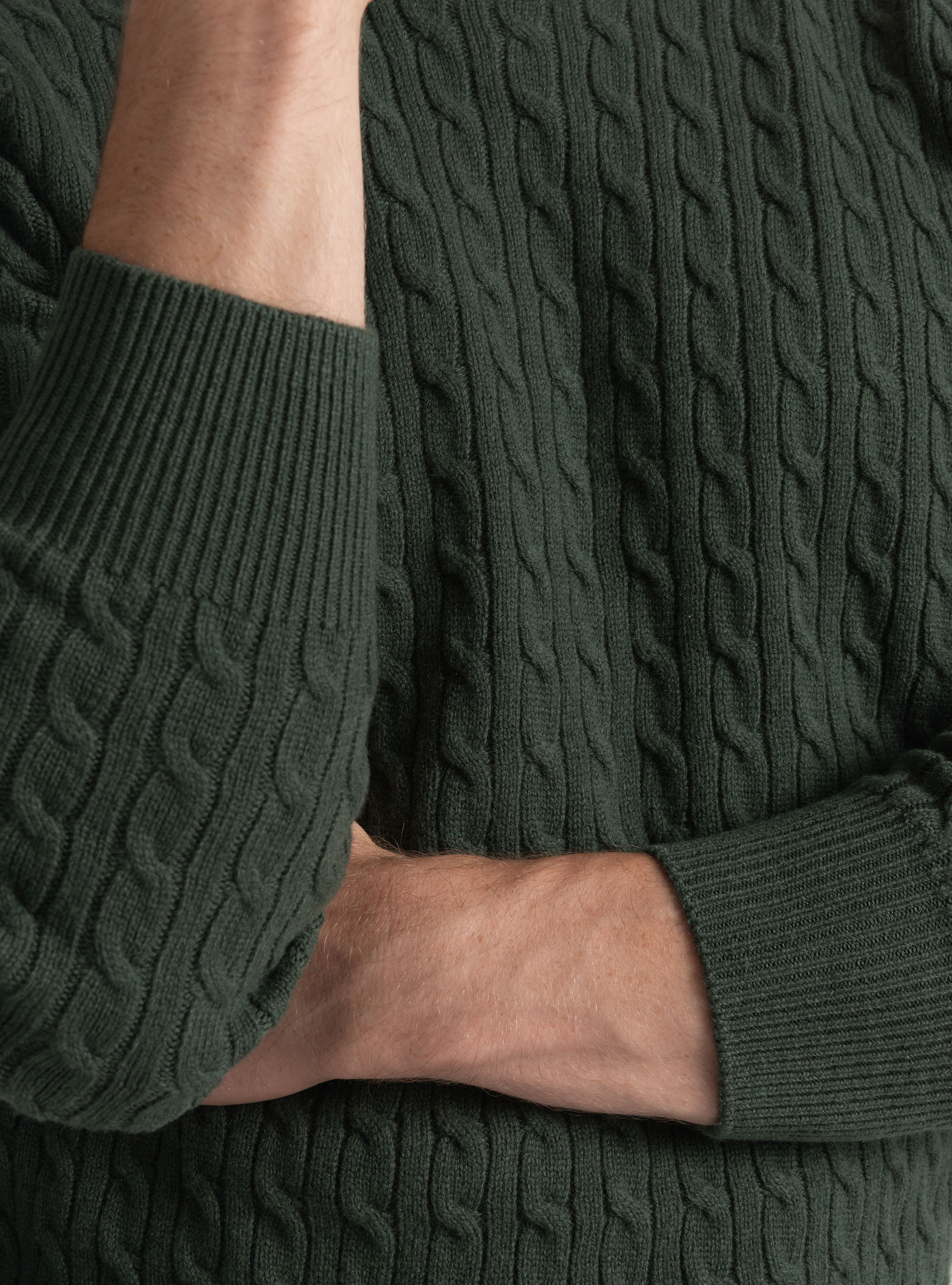 Crew-neck sweater with wool and cashmere braid, MILITARE 0609C
