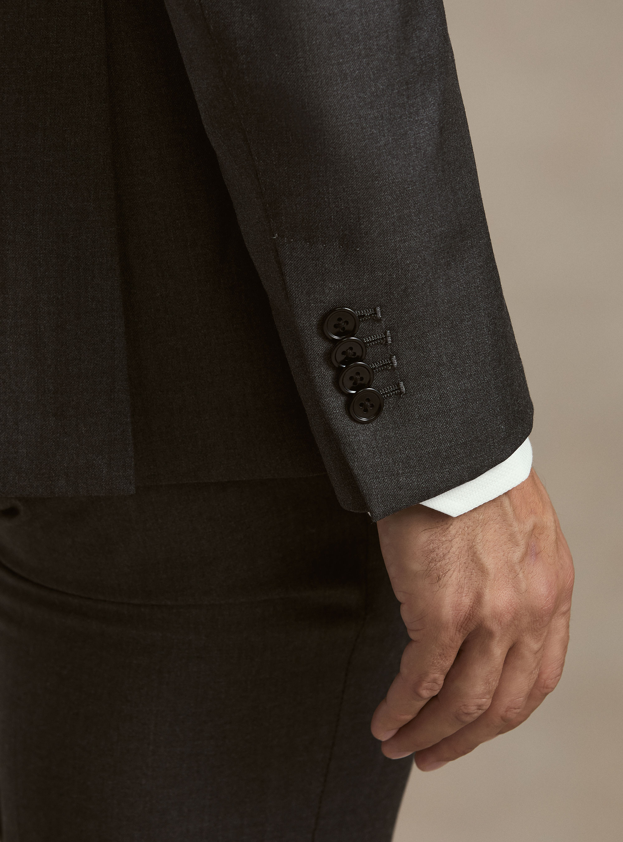 Pure wool suit blazer by Vitale Barberis Canonico, ASPHALT GREY