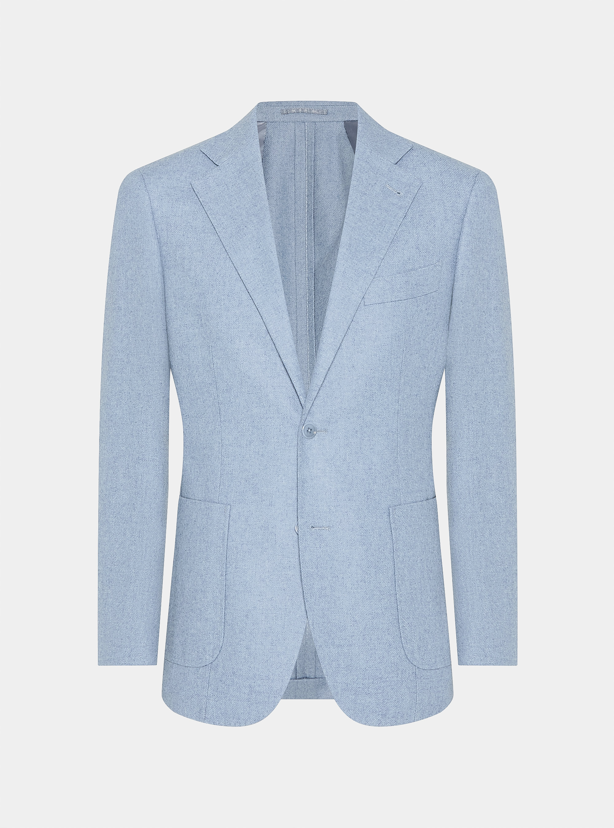 Wool-blend flannel blazer, LIGHT BLUE