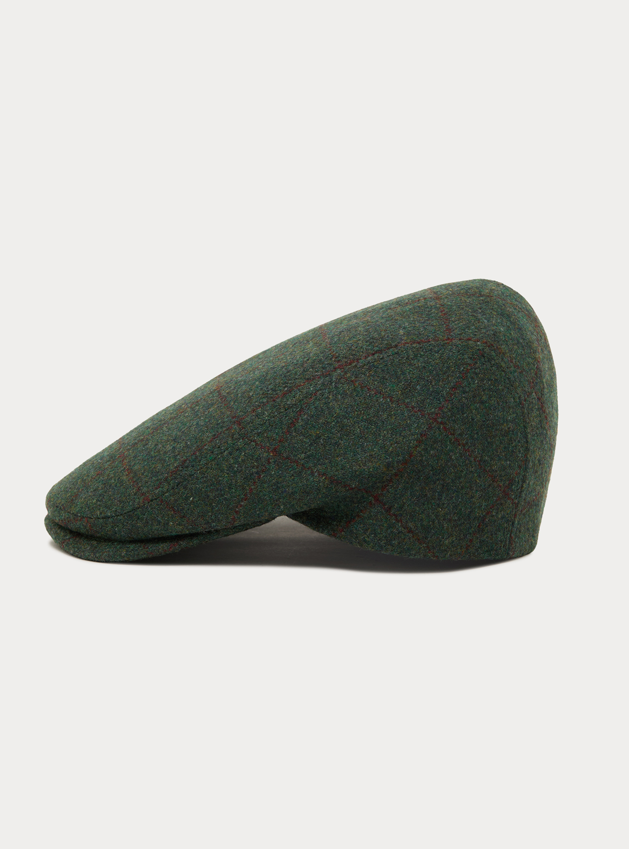 Checked wool-cashmere flat cap by Lanificio di Pray, GREEN