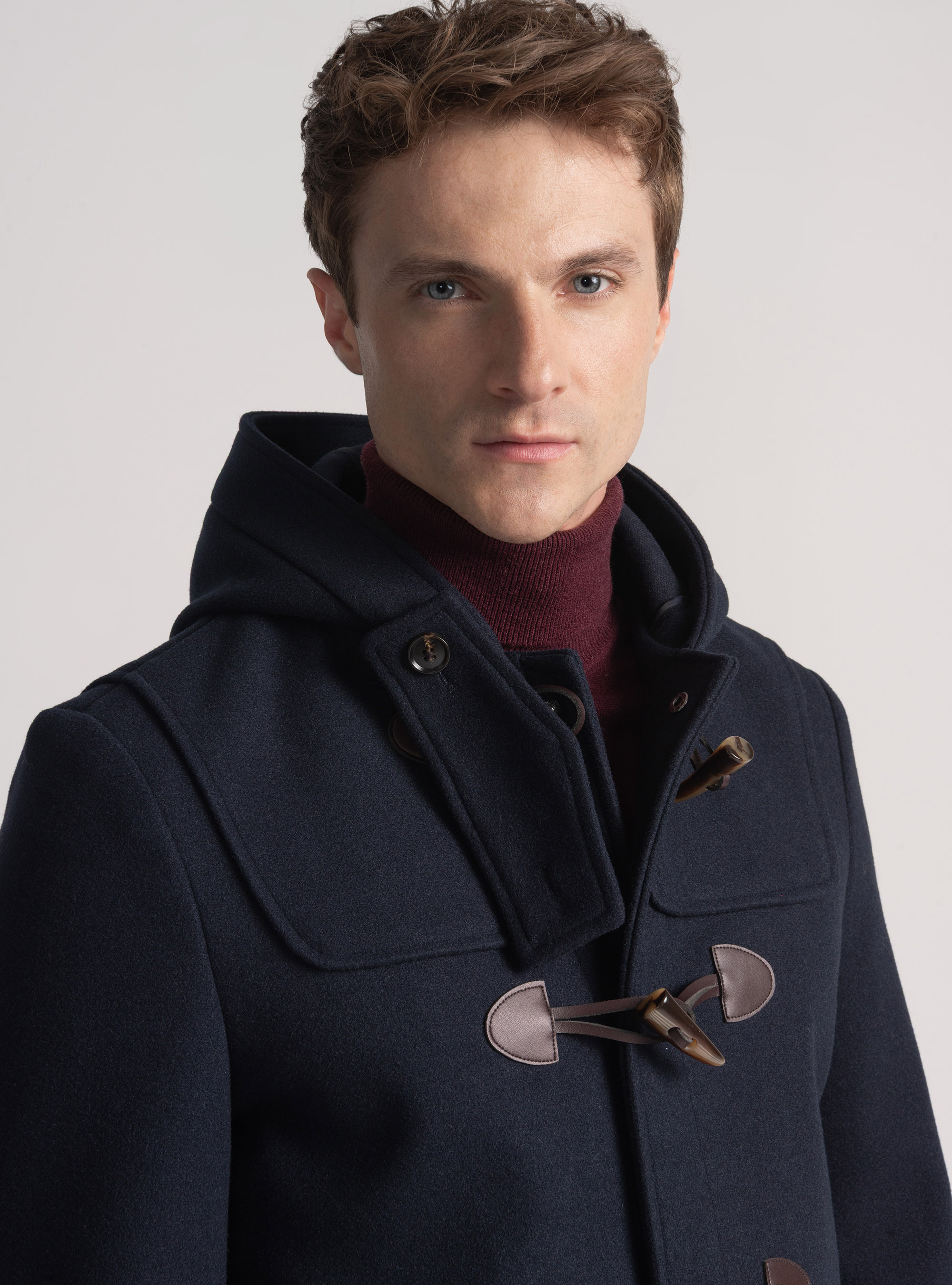Basic wool-blend Montgomery, NAVY BLUE