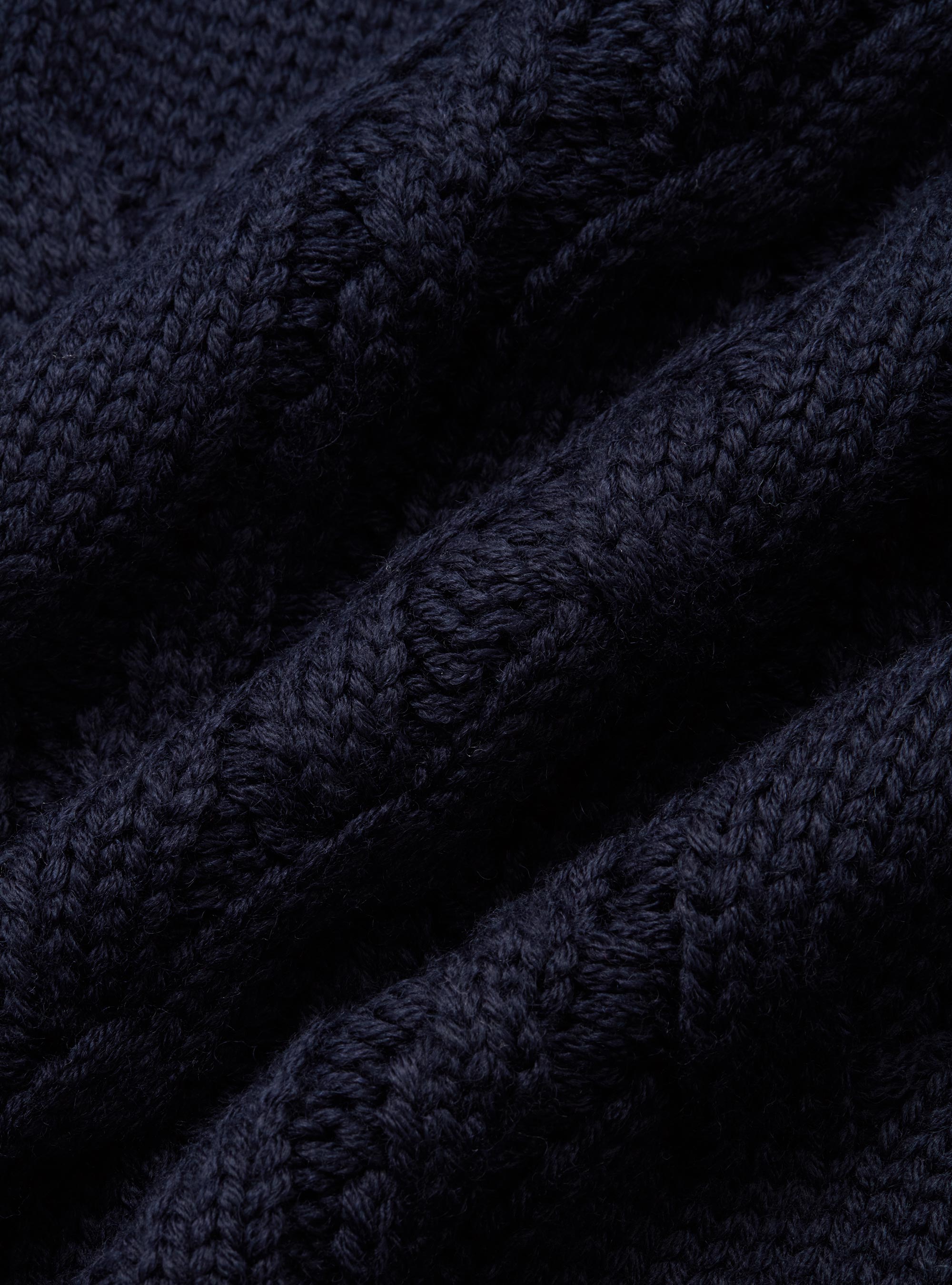 Wool-blend turtleneck sweater with braid, NAVY BLUE