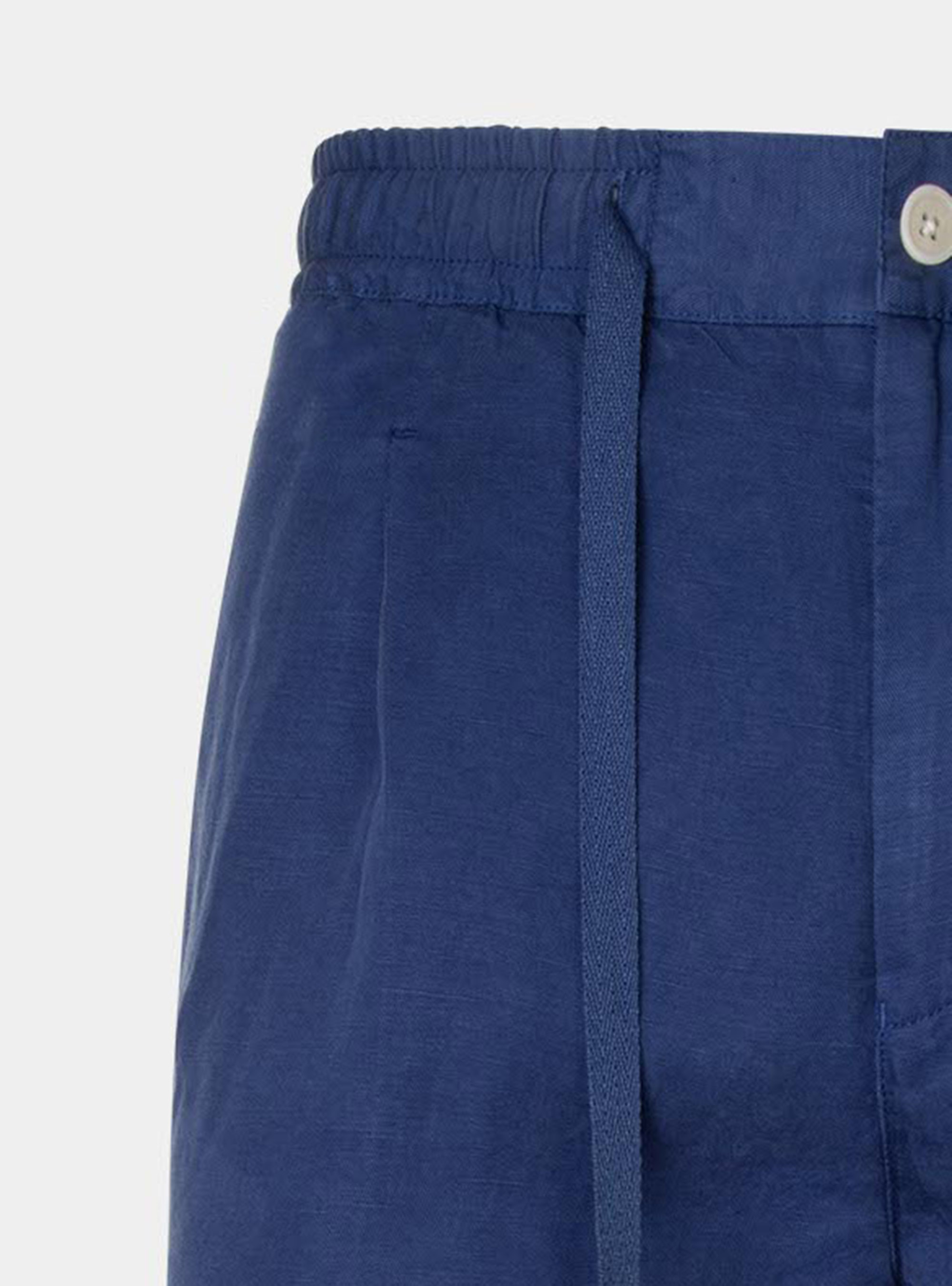 Garment-dyed bermuda shorts with drawstrings, BLUE