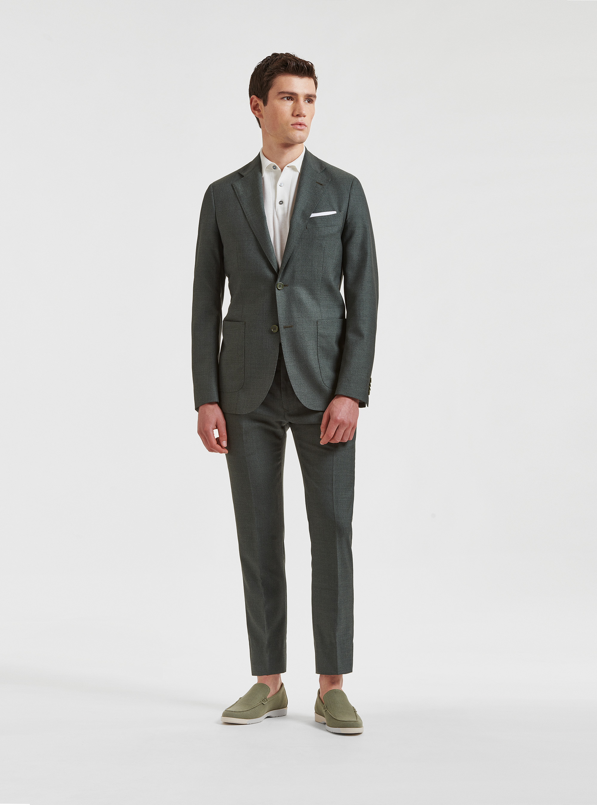 Giacca per abito in pura lana Vitale Barberis Canonico, VERDE