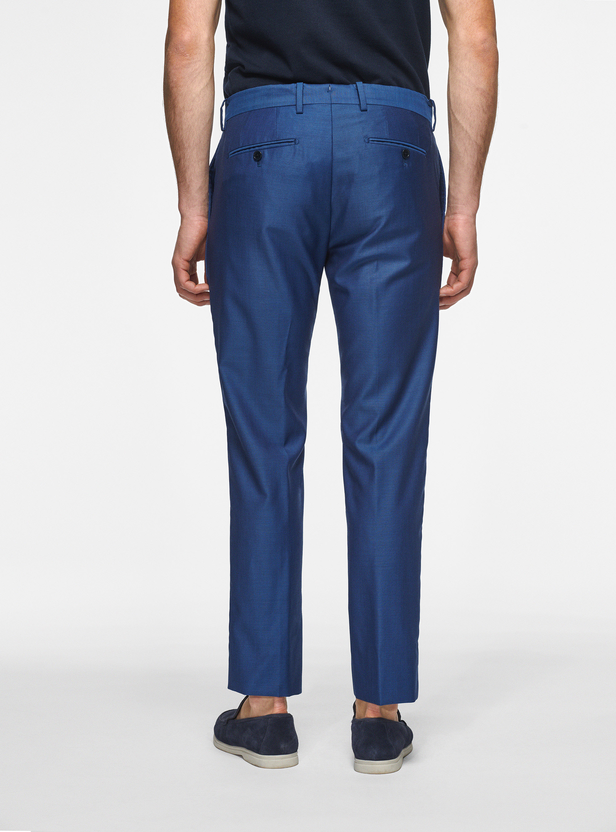 Trousers in pure 110's superfine wool, BLUE
