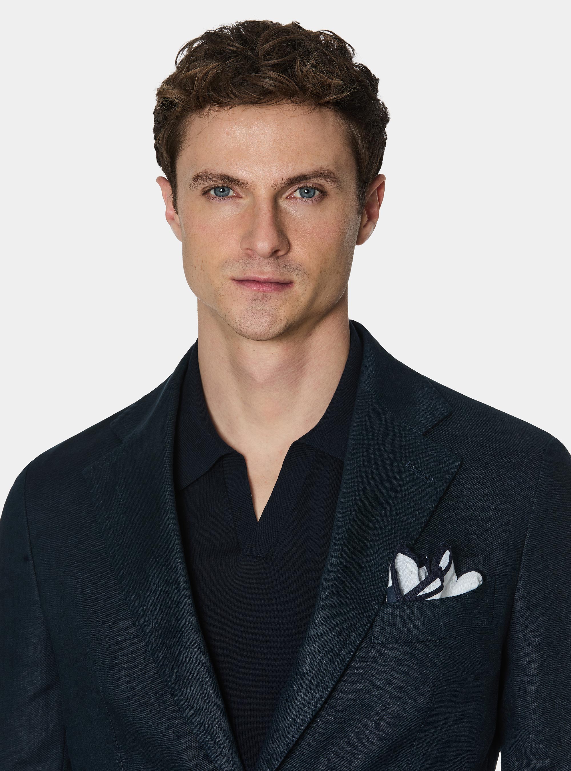Giacca abito in puro lino, BLU NAVY