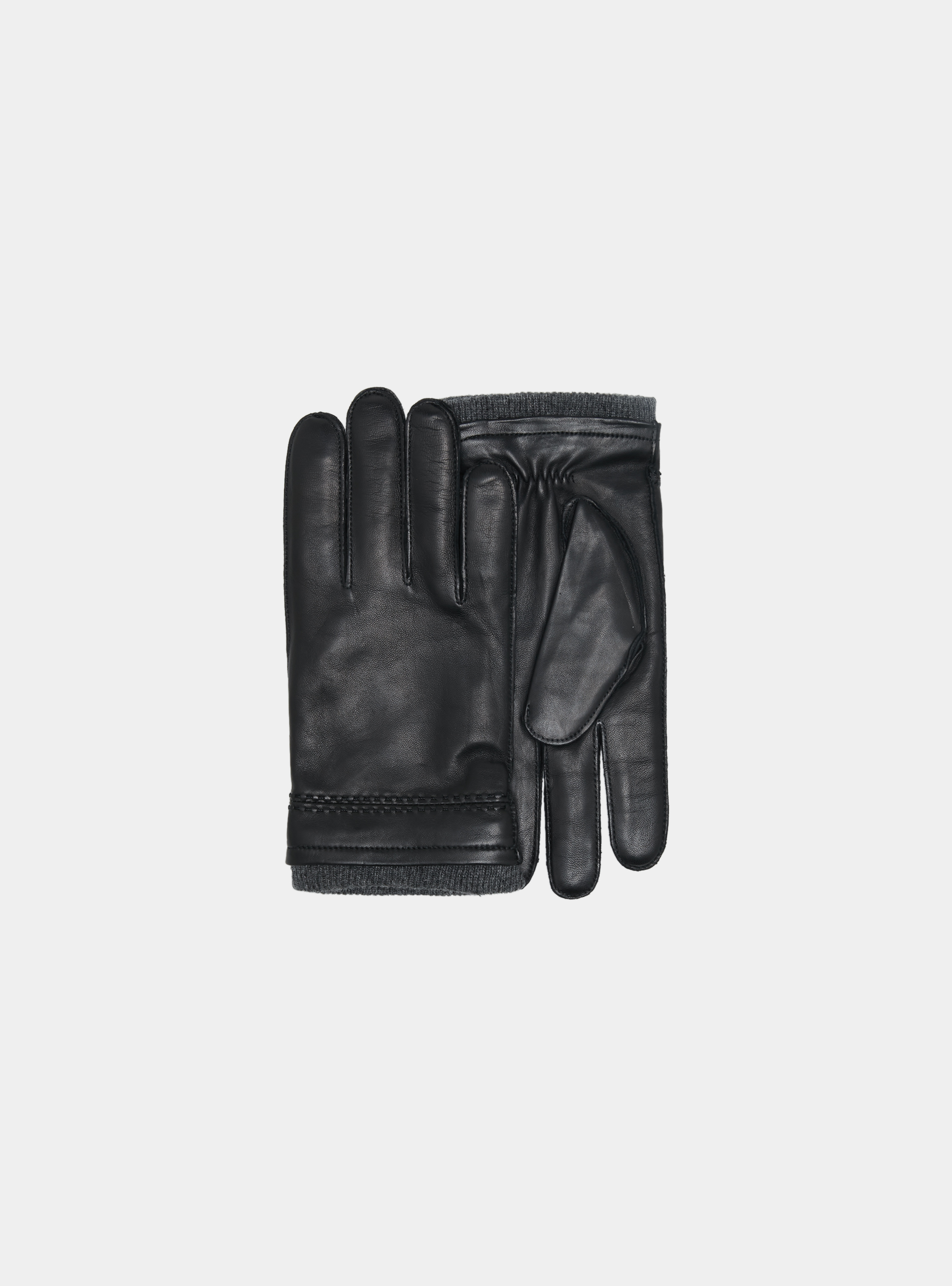 Gants en cuir, NOIR