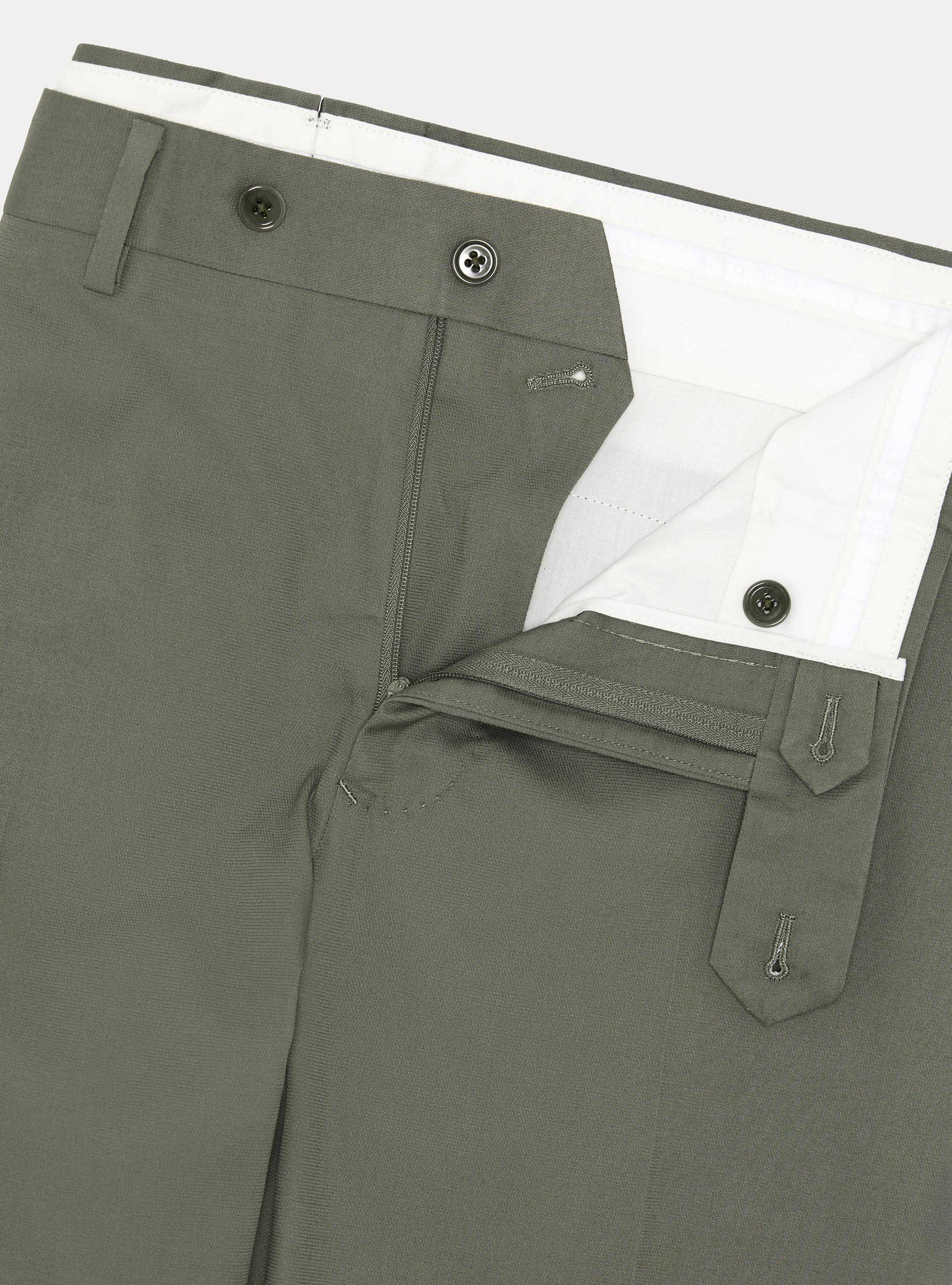 Pantaloni abito in cotone, SALVIA 0602C