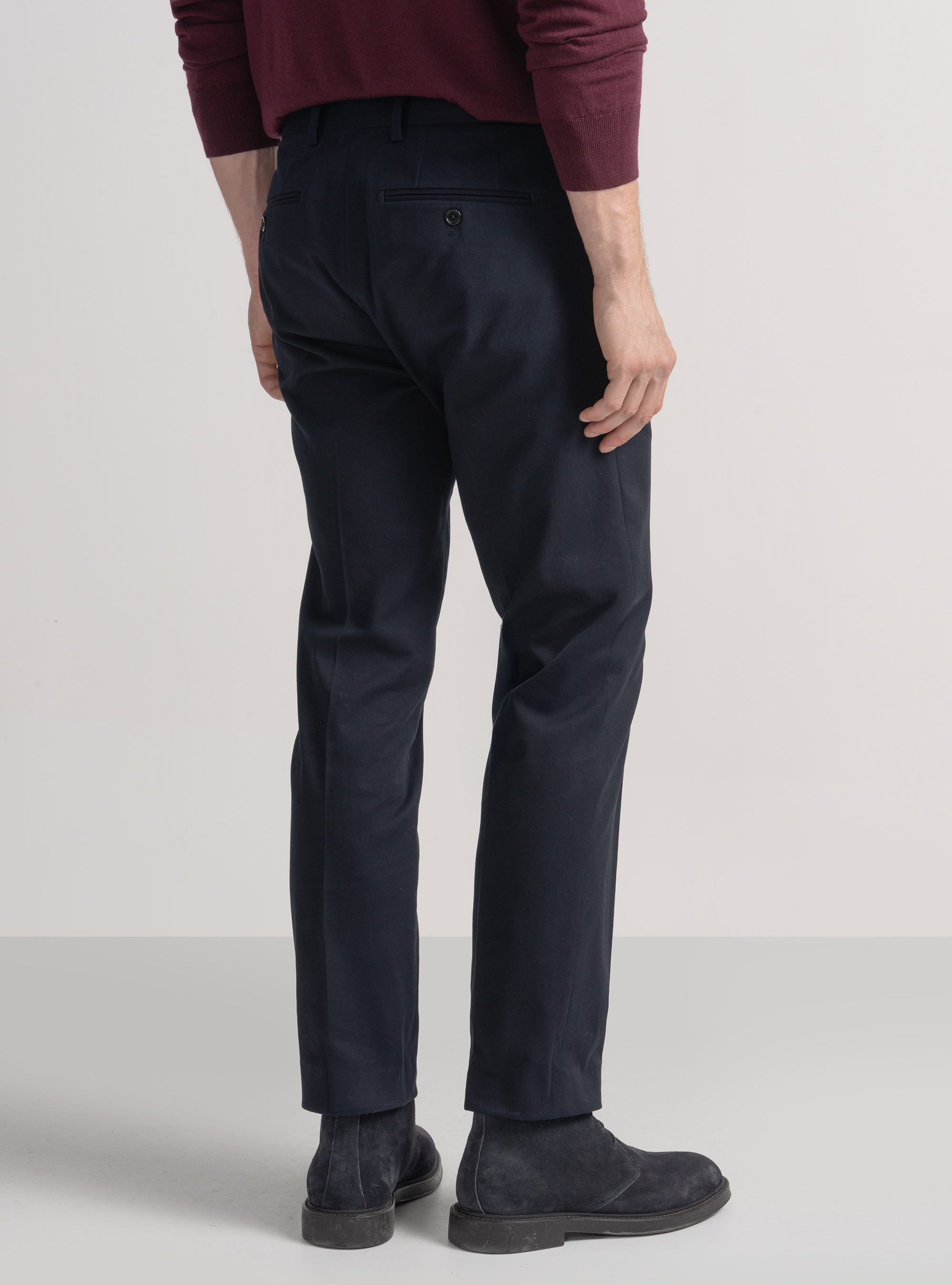 Pantalones de algod&oacute;n esmerilado, AZUL MARINO