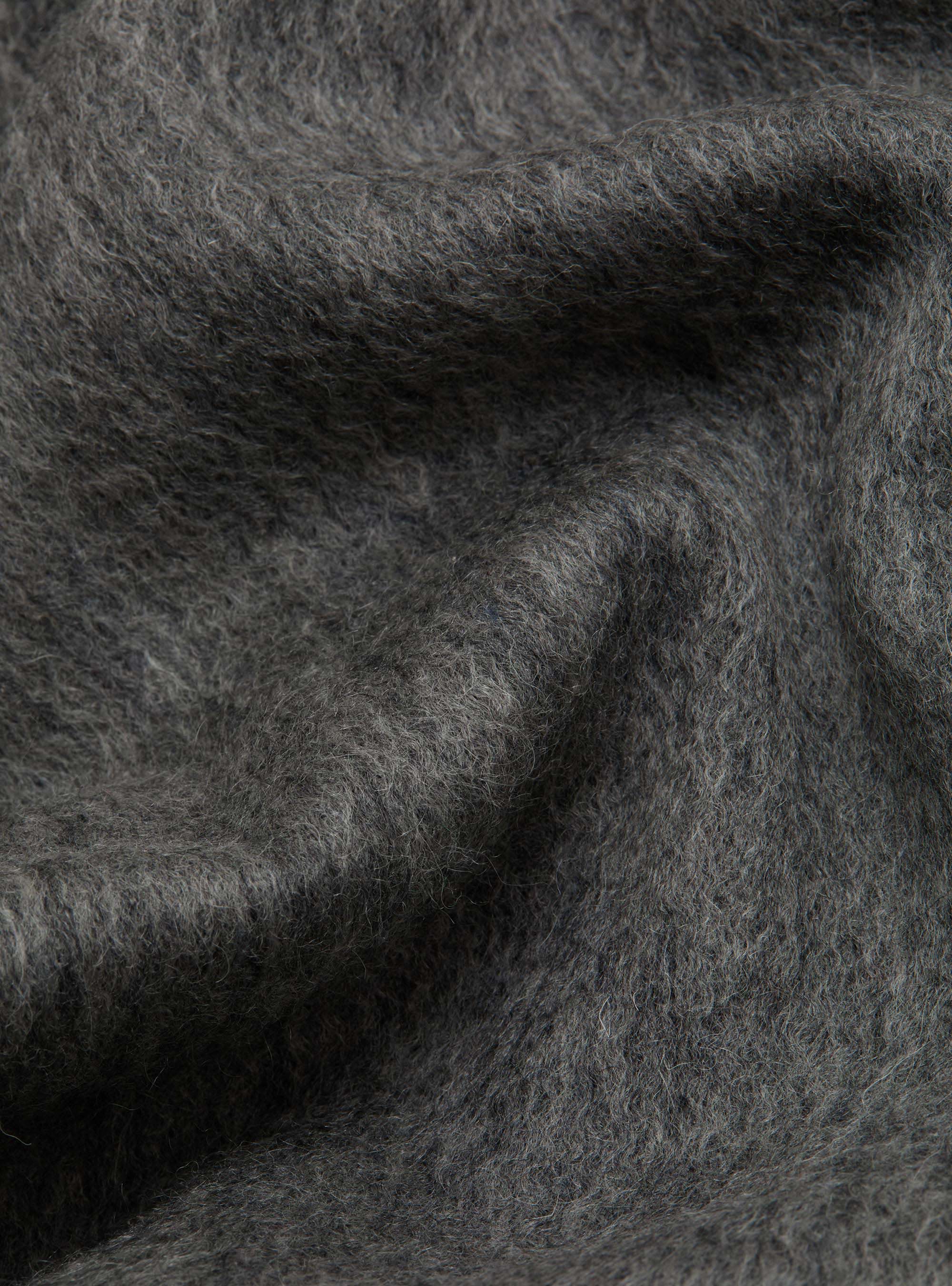 Sciarpa double face con ricamo in lana cashmere, GRIGIO CHIARO