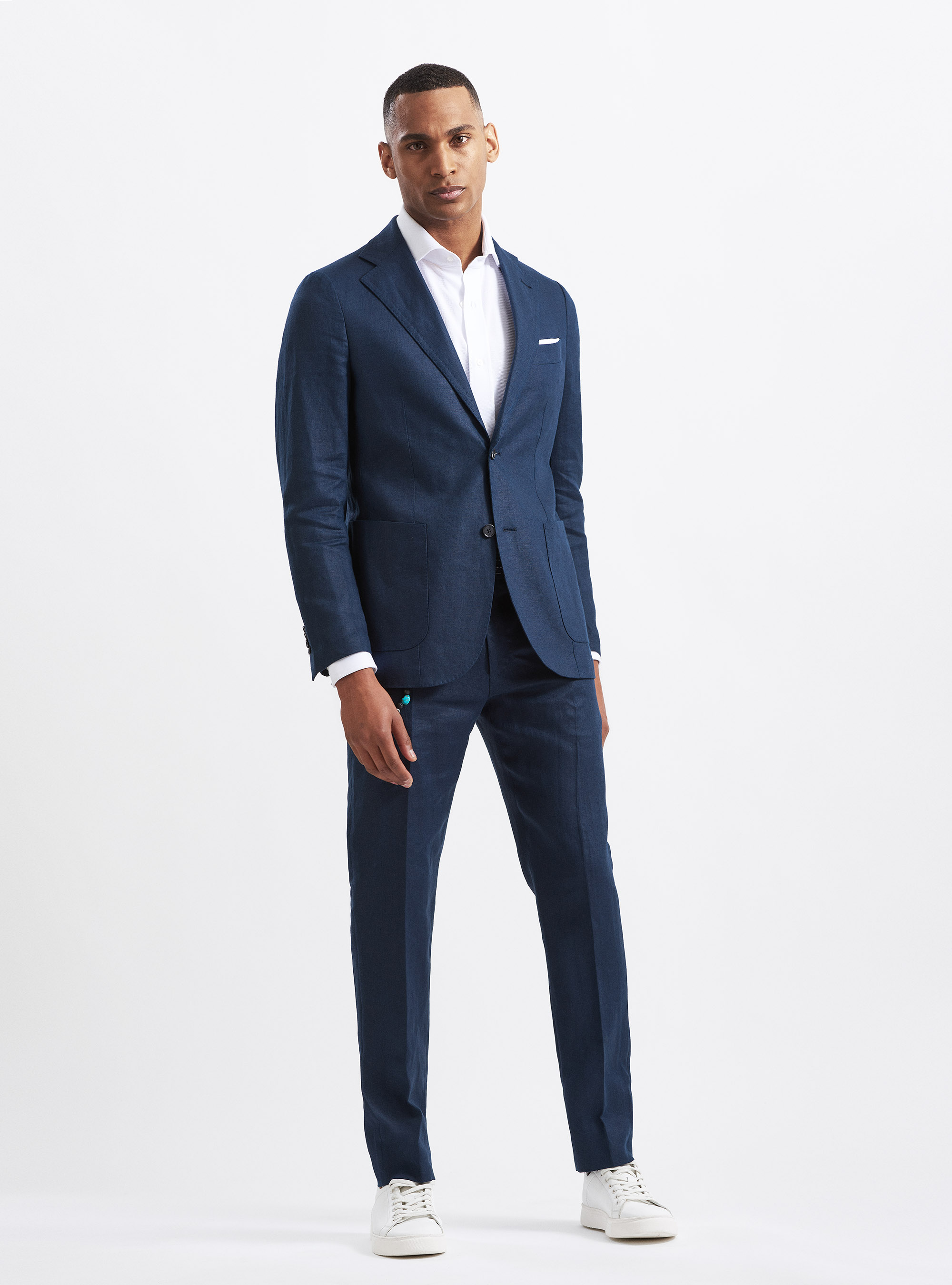 Giacca per abito in puro lino, BLU NAVY