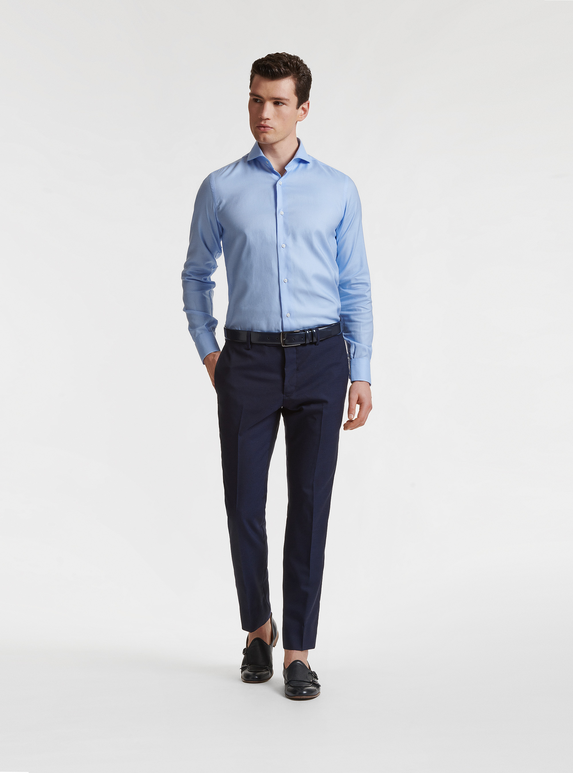 Pure wool suit trousers Vitale Barberis Canonico, NAVY BLUE