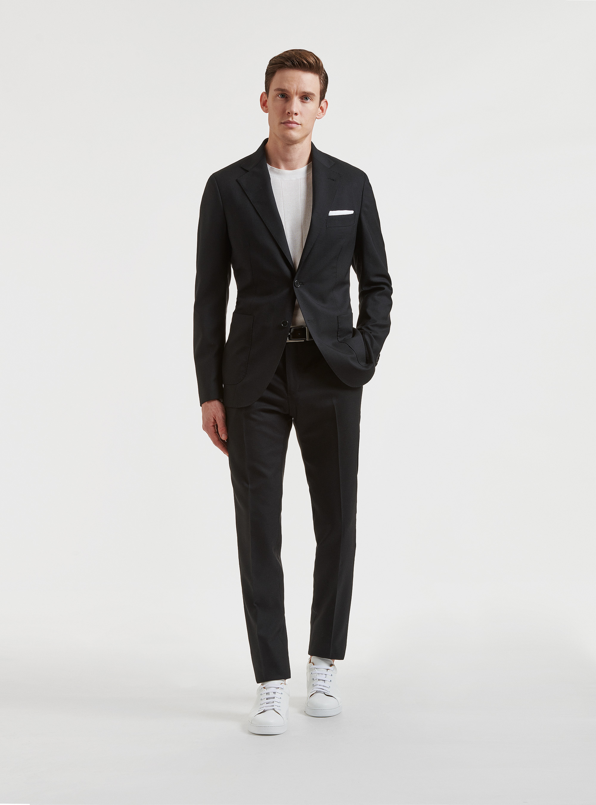 Americana de traje de pura lana Vitale Barberis Canonico, NEGRO