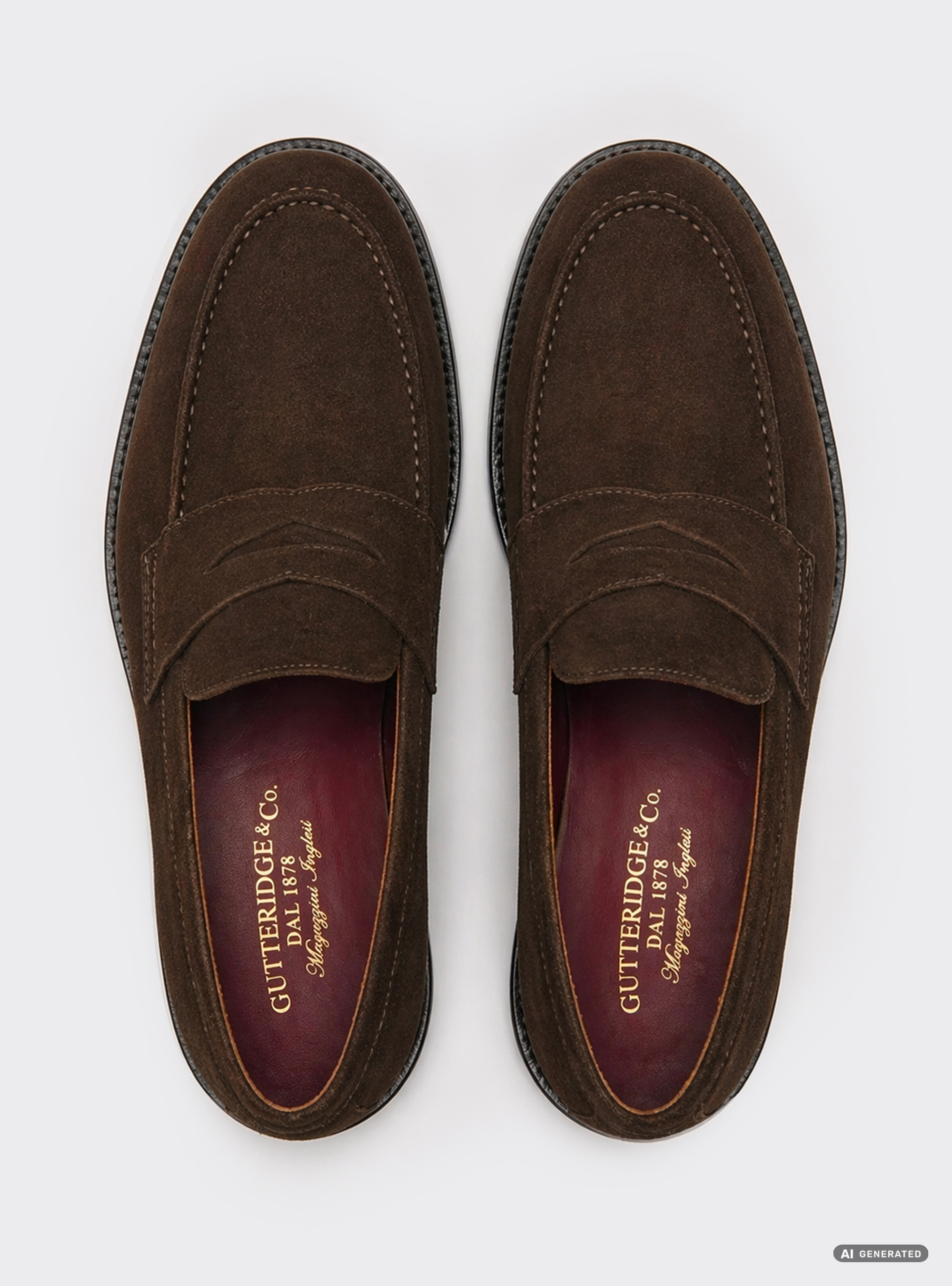 Suede loafers, BROWN
