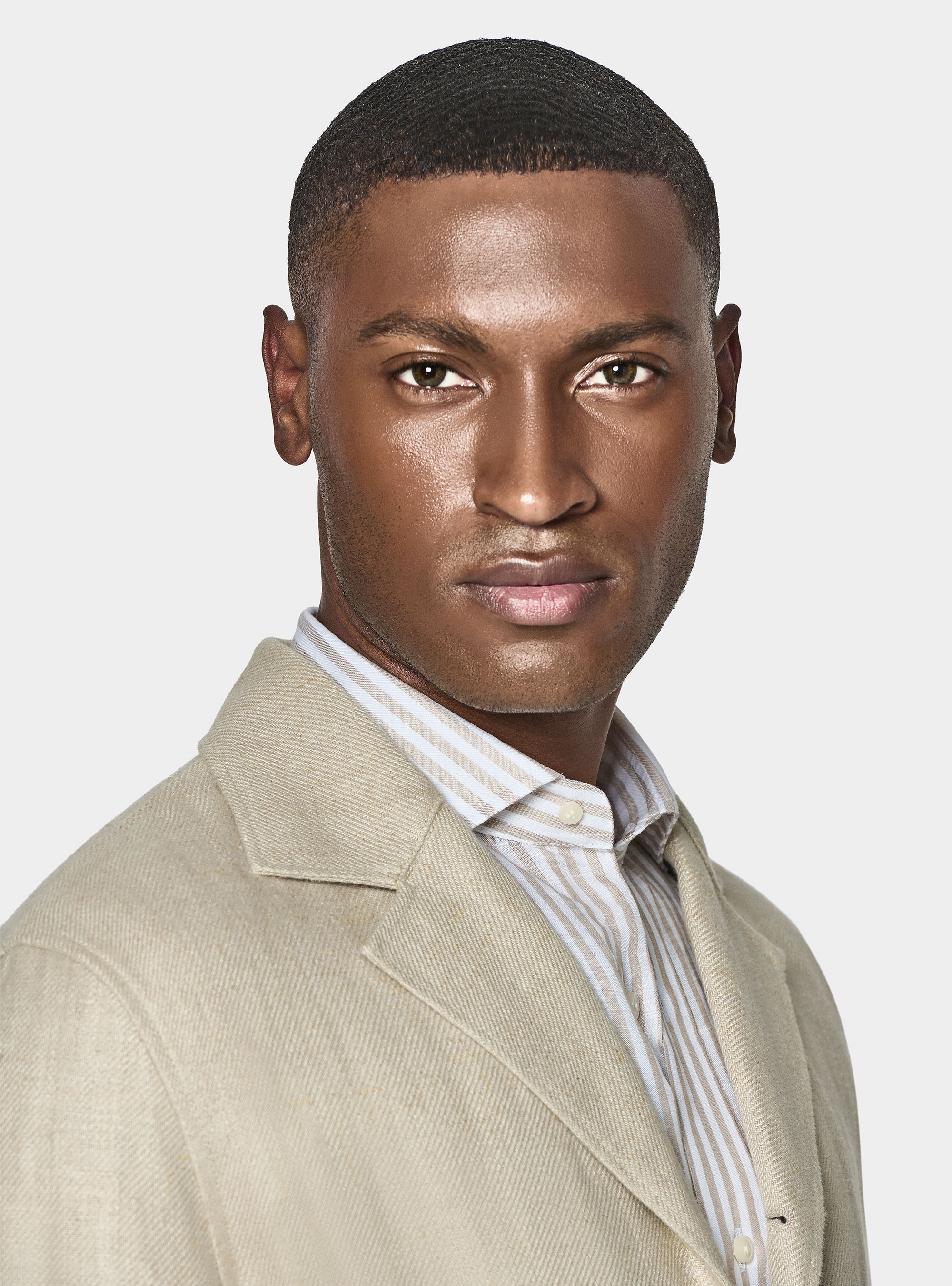 Linen twill shirt blazer, SAND