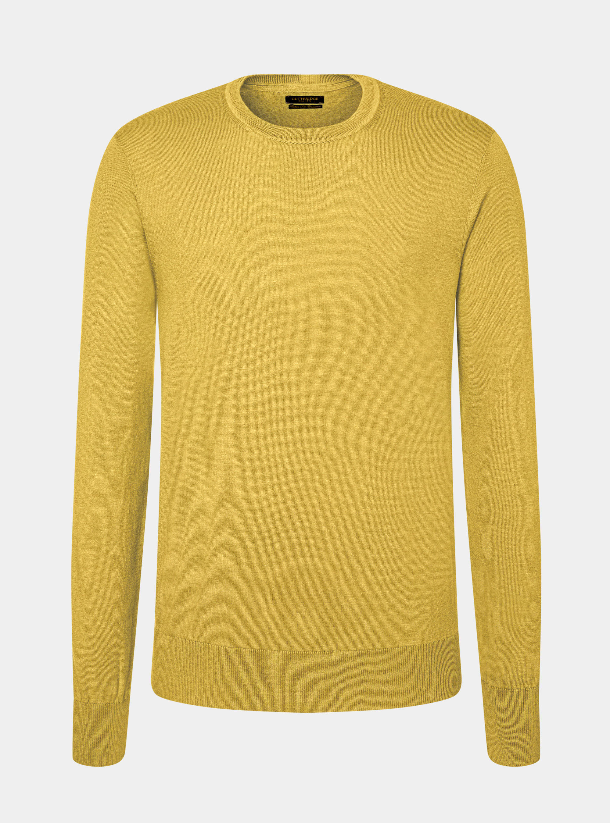 Maglia girocollo in seta e cotone, 0711C OCRA