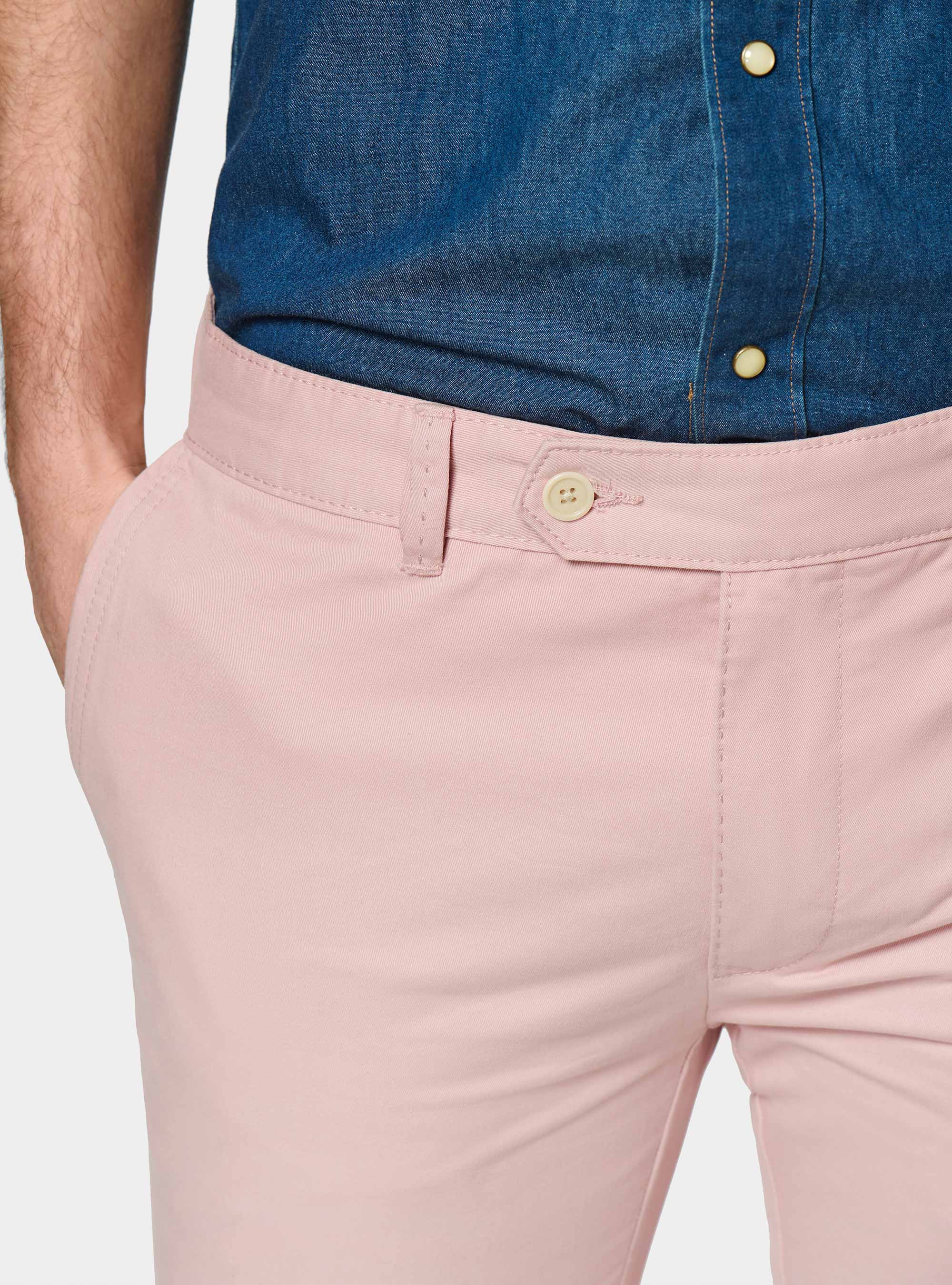 Pantaloni chino slim fit in cotone twill, 0441C ROSA SCURO